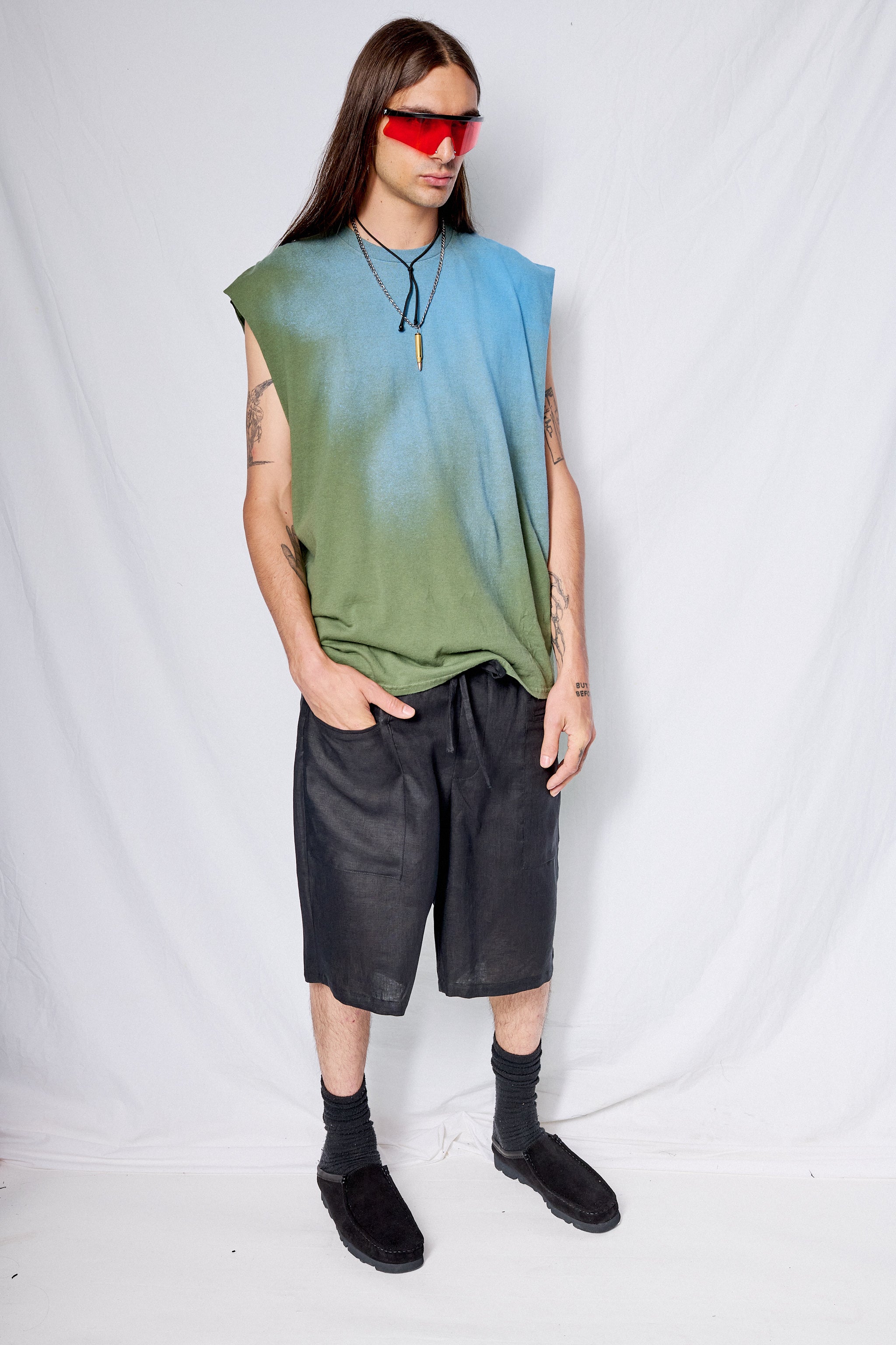 Black Linen Veraniego Shorts
