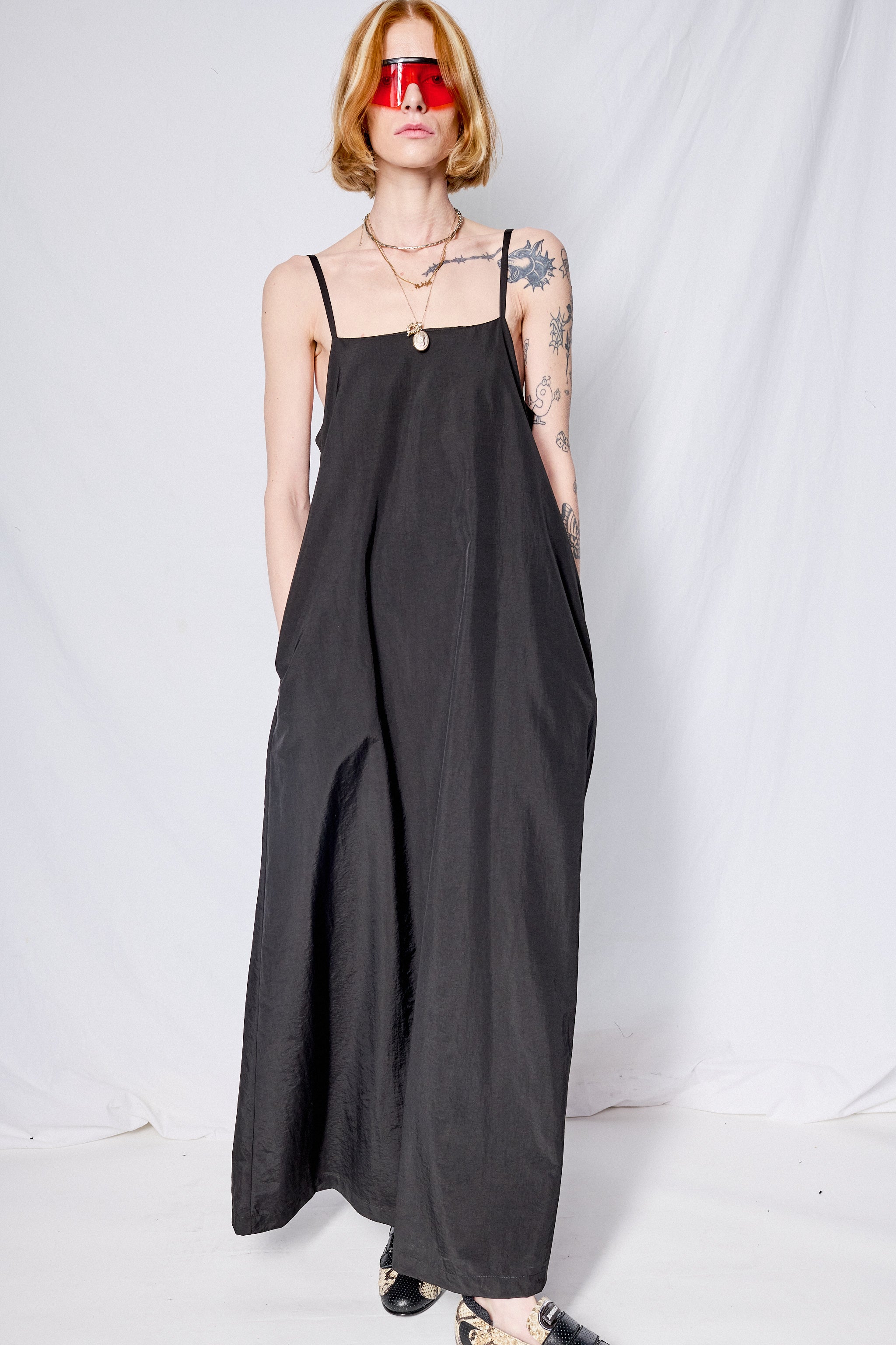 Black Taslan Long Dress