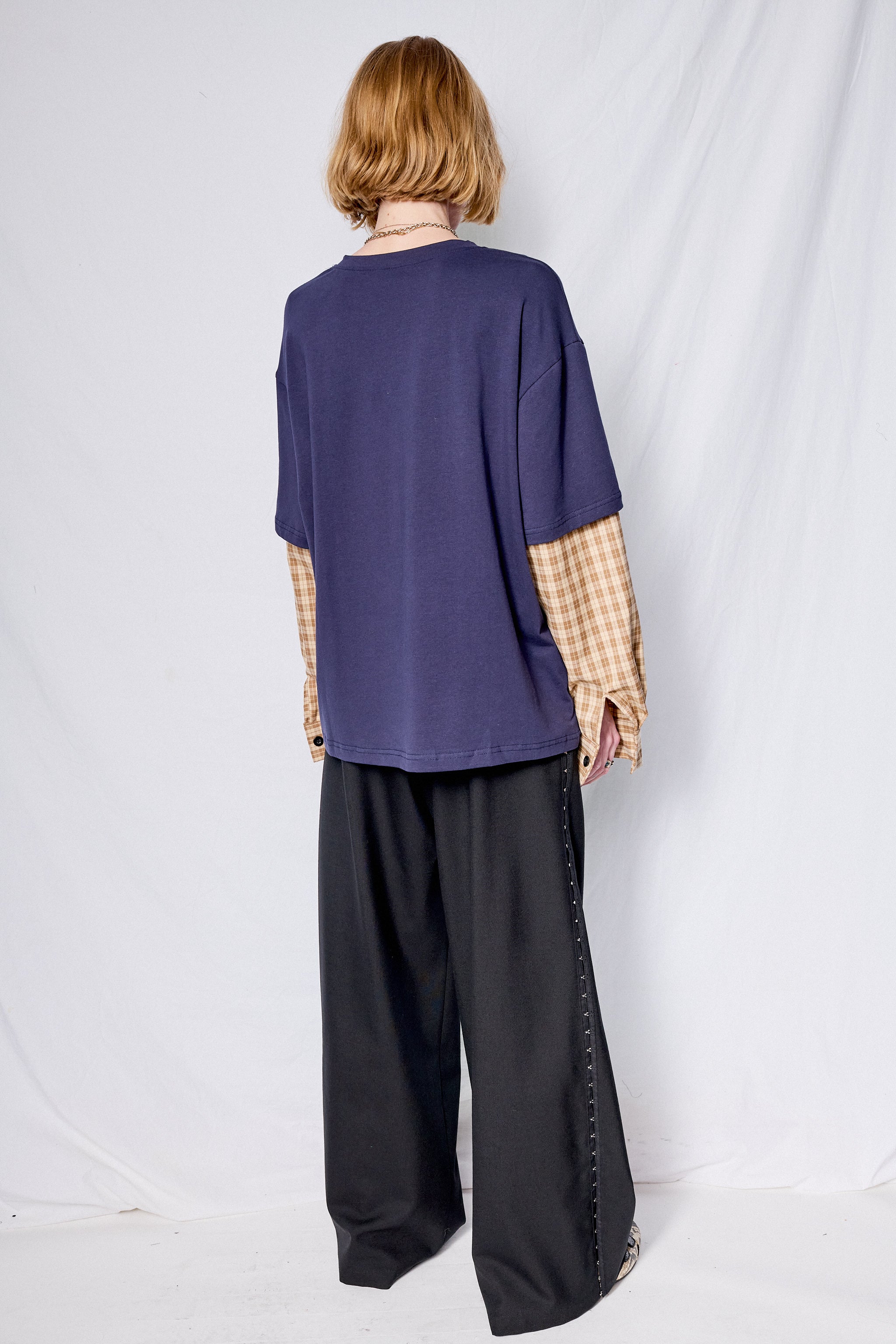 Navy/Yellow Plaid Combo Long Sleeve Shirt