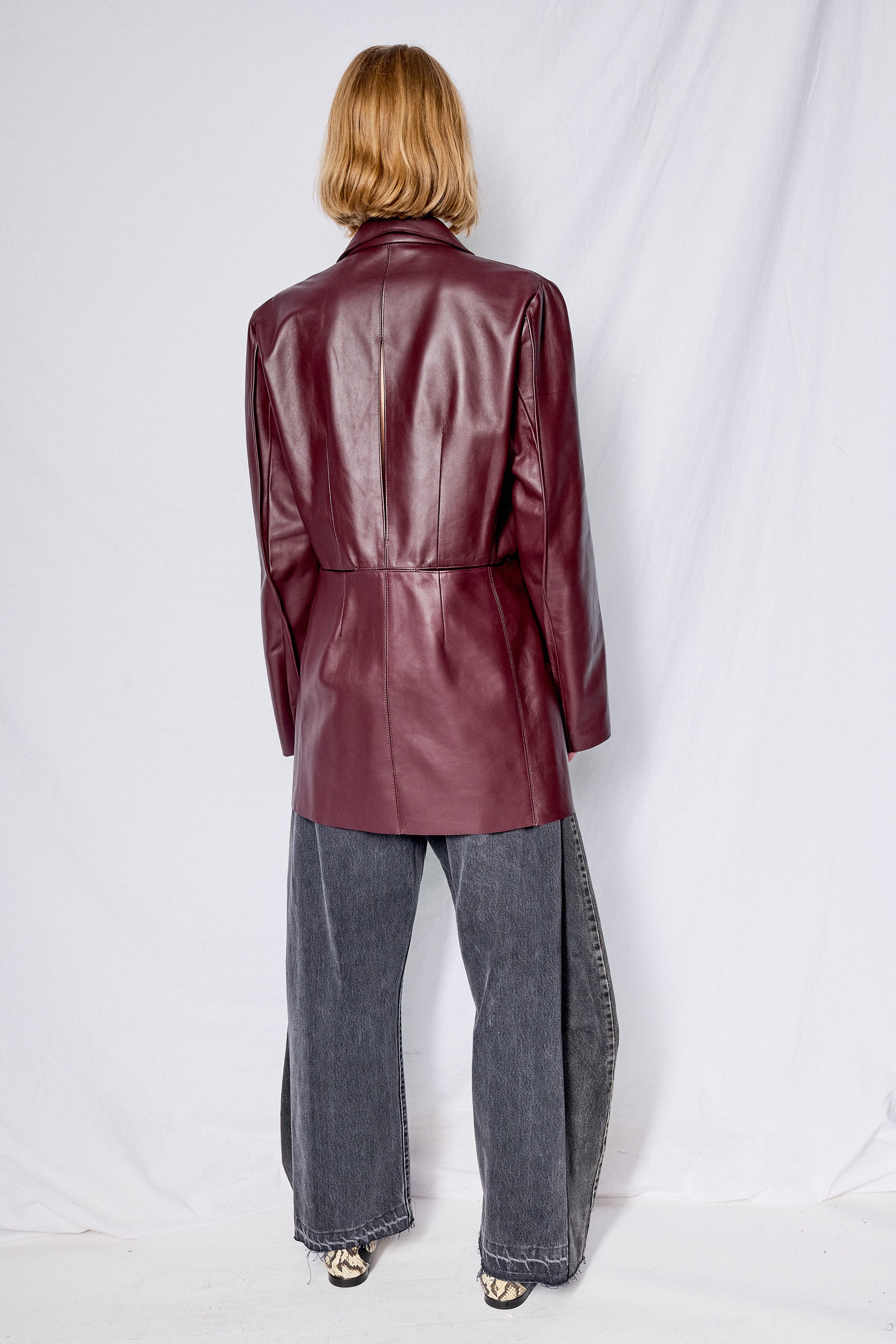 Burgundy Ana Leather Jacket