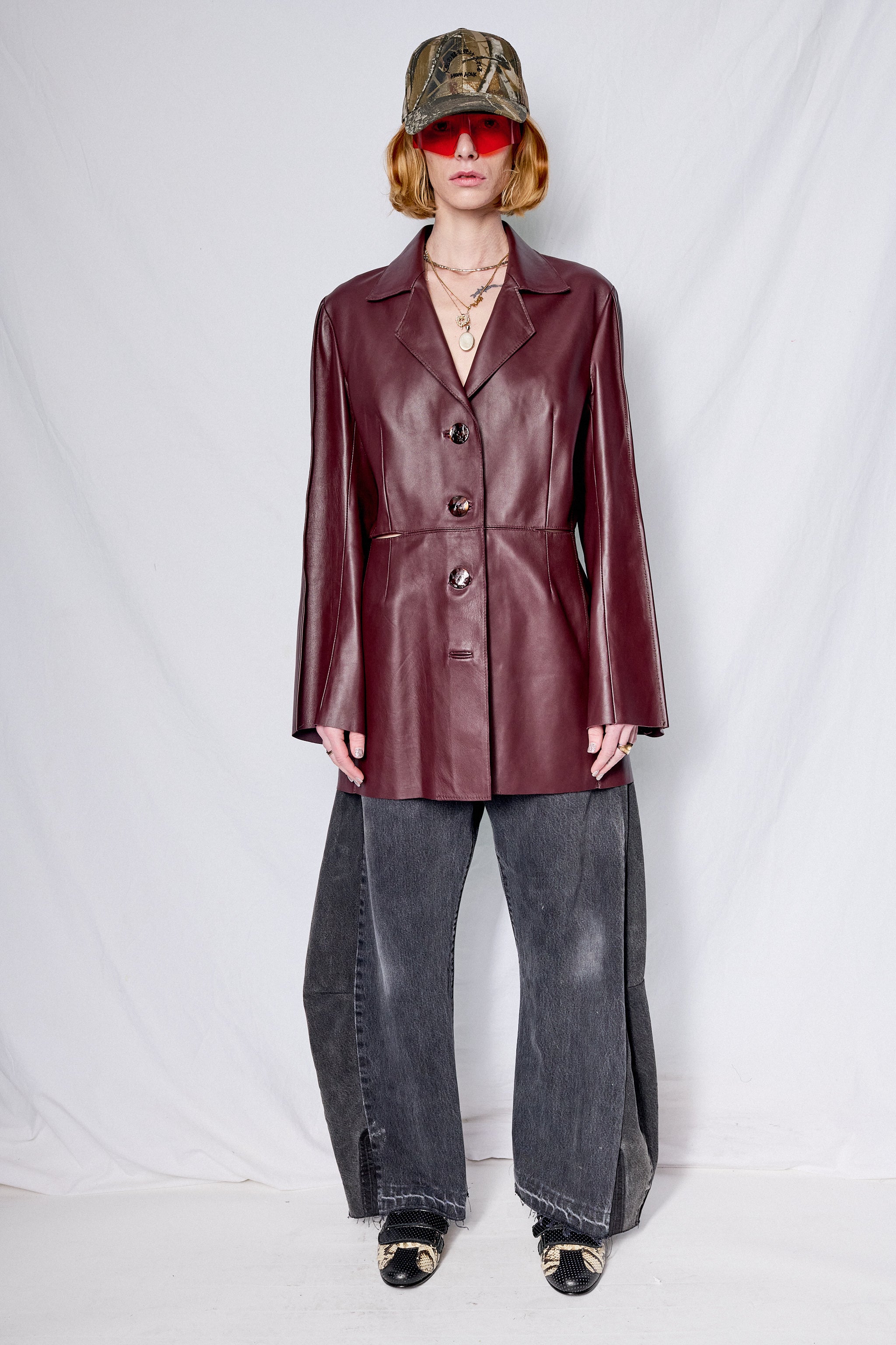 Burgundy Ana Leather Jacket