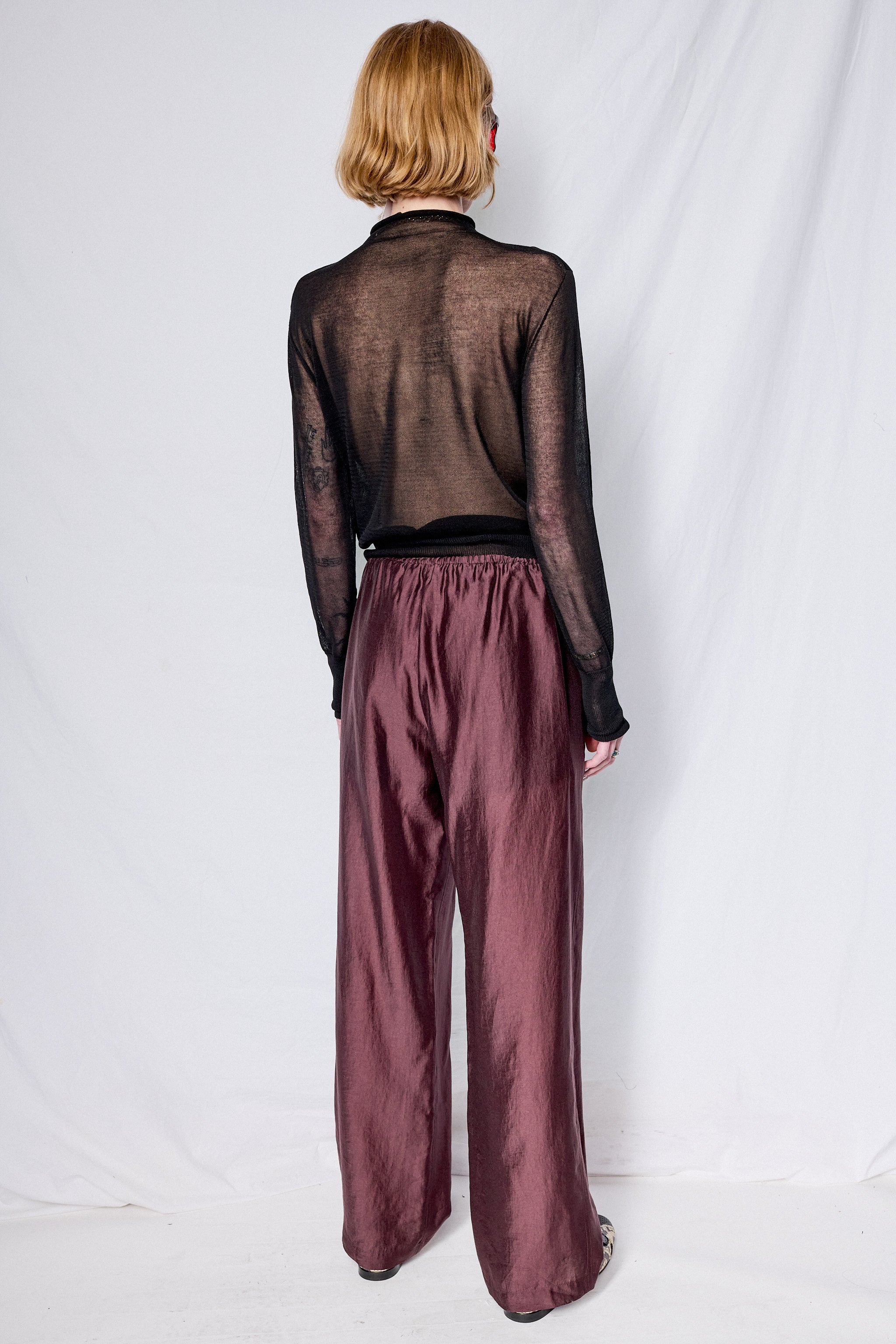 Black Whole Garment Sheer Cardigan