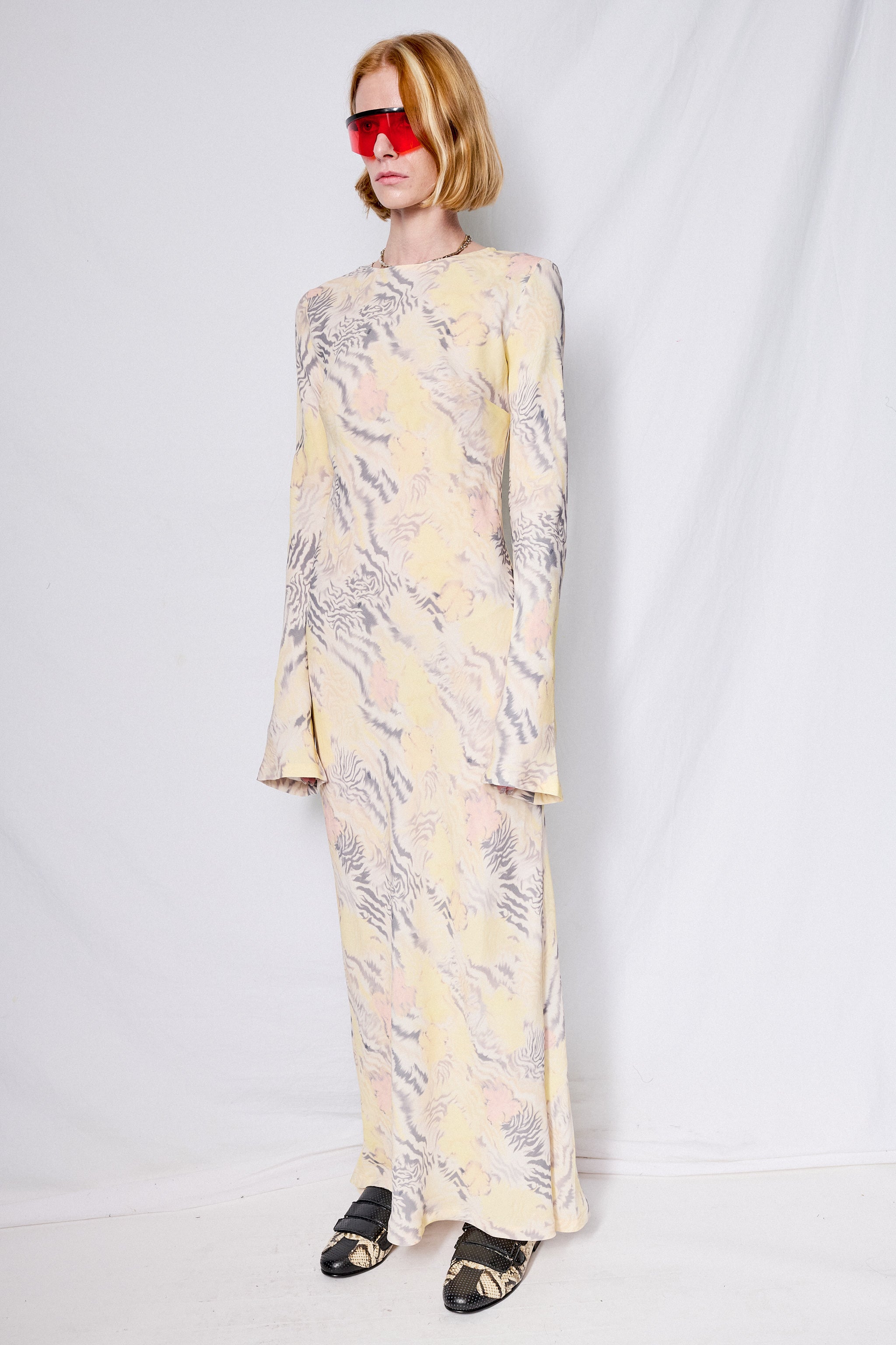 Washed Zebra Floral Yuri Dress