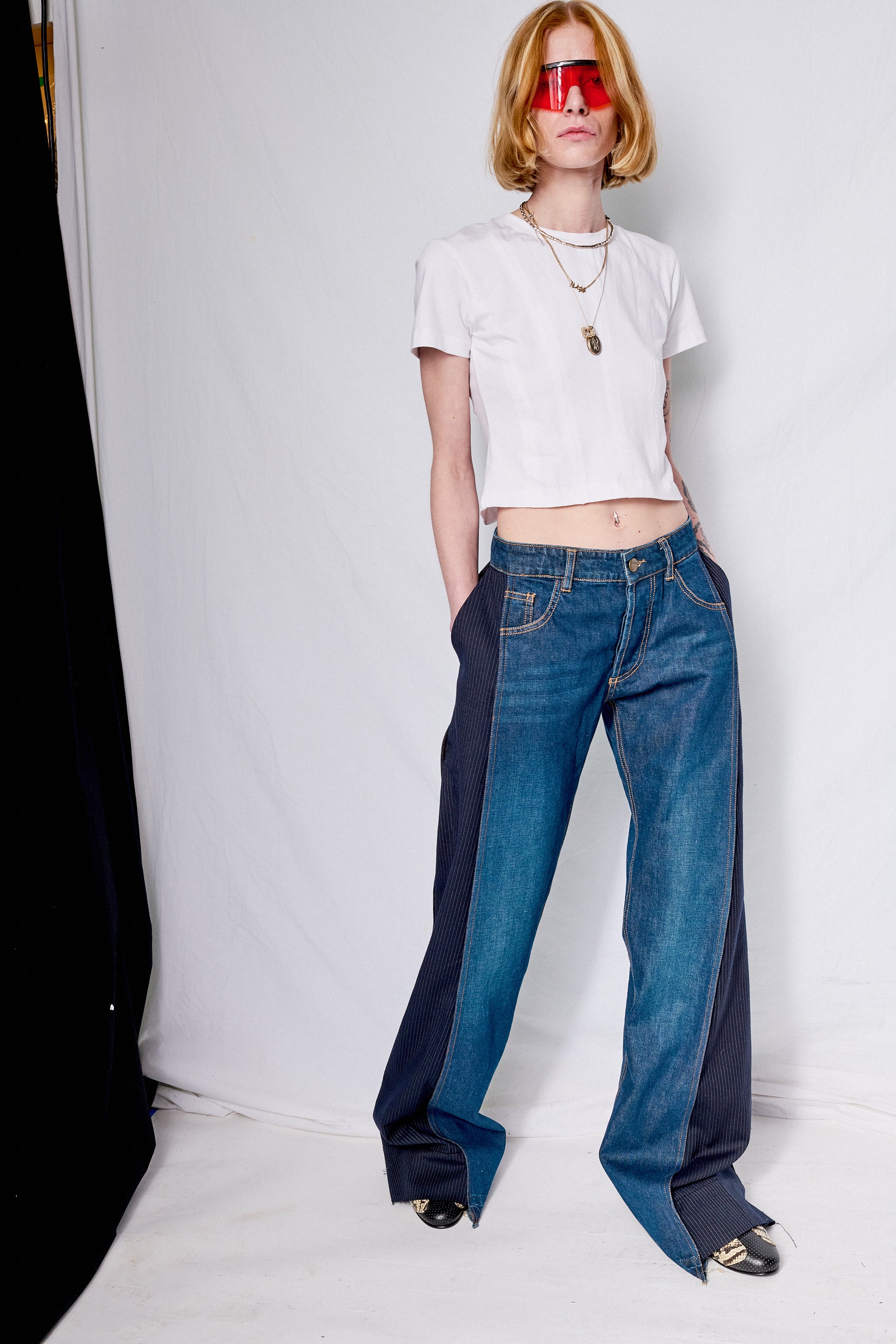 Black/Blue Pella Pant