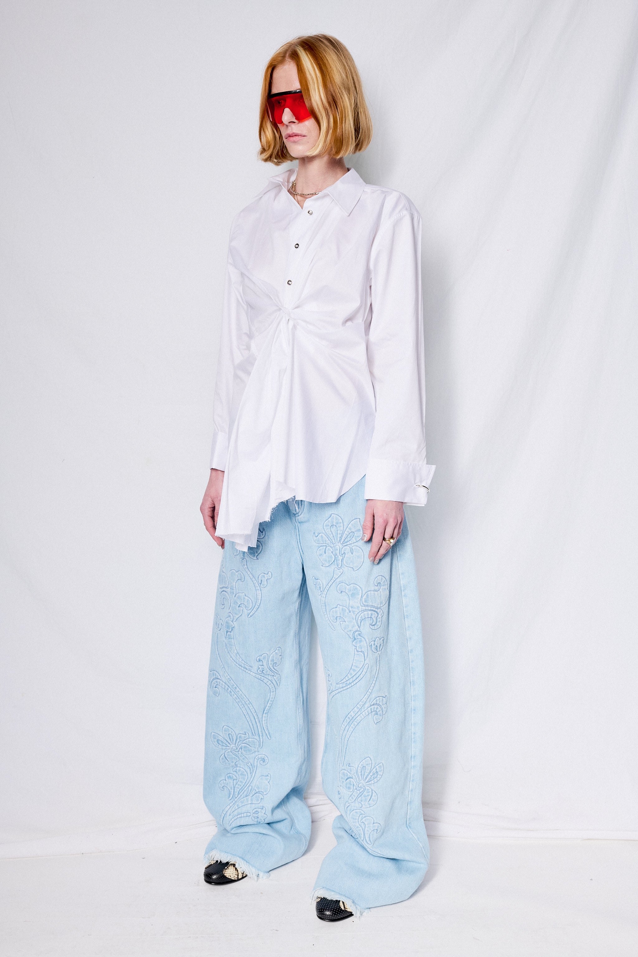 White Cotton Wrap Shirt