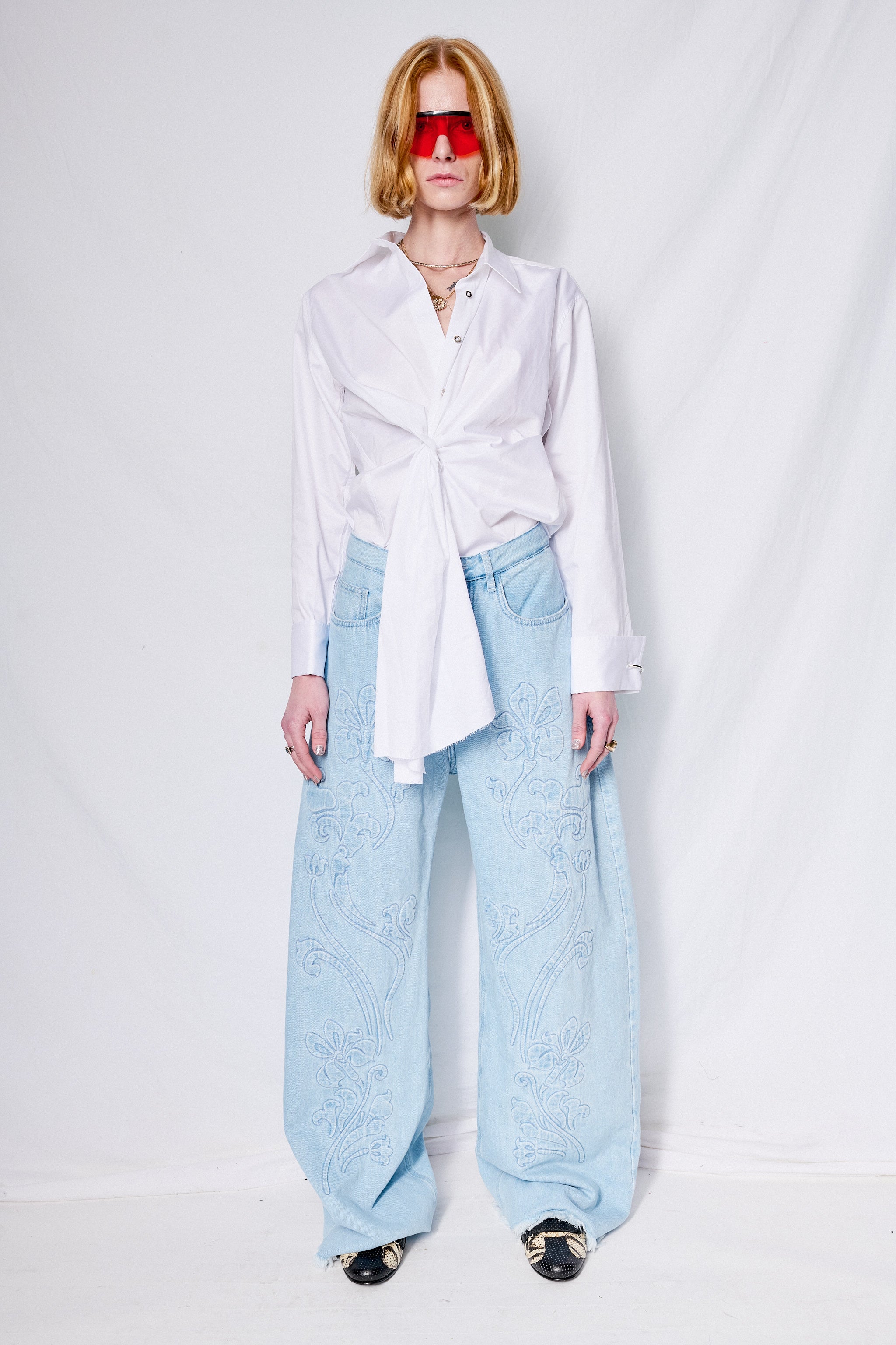 White Cotton Wrap Shirt