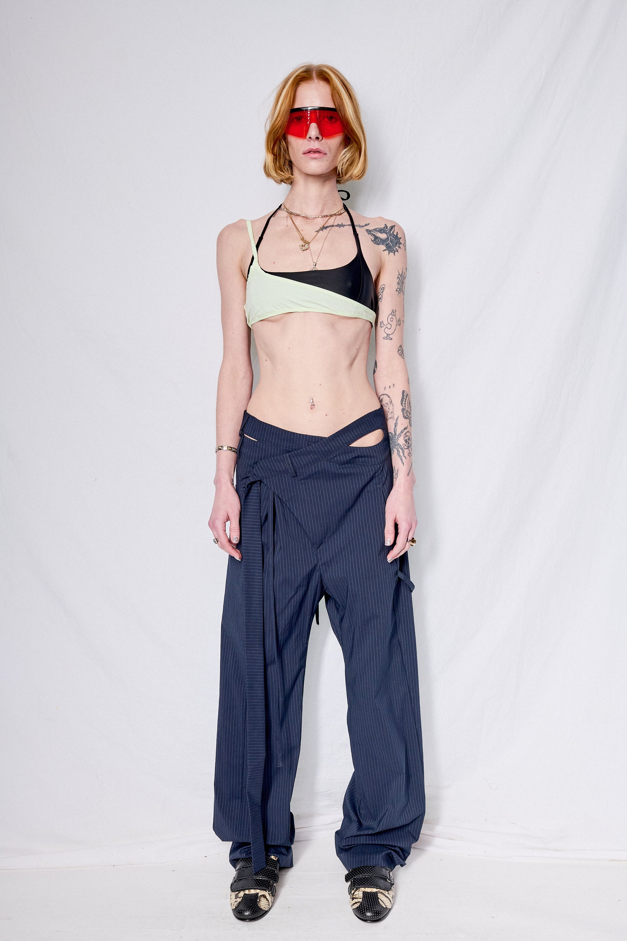 Green/Black Bikini Top