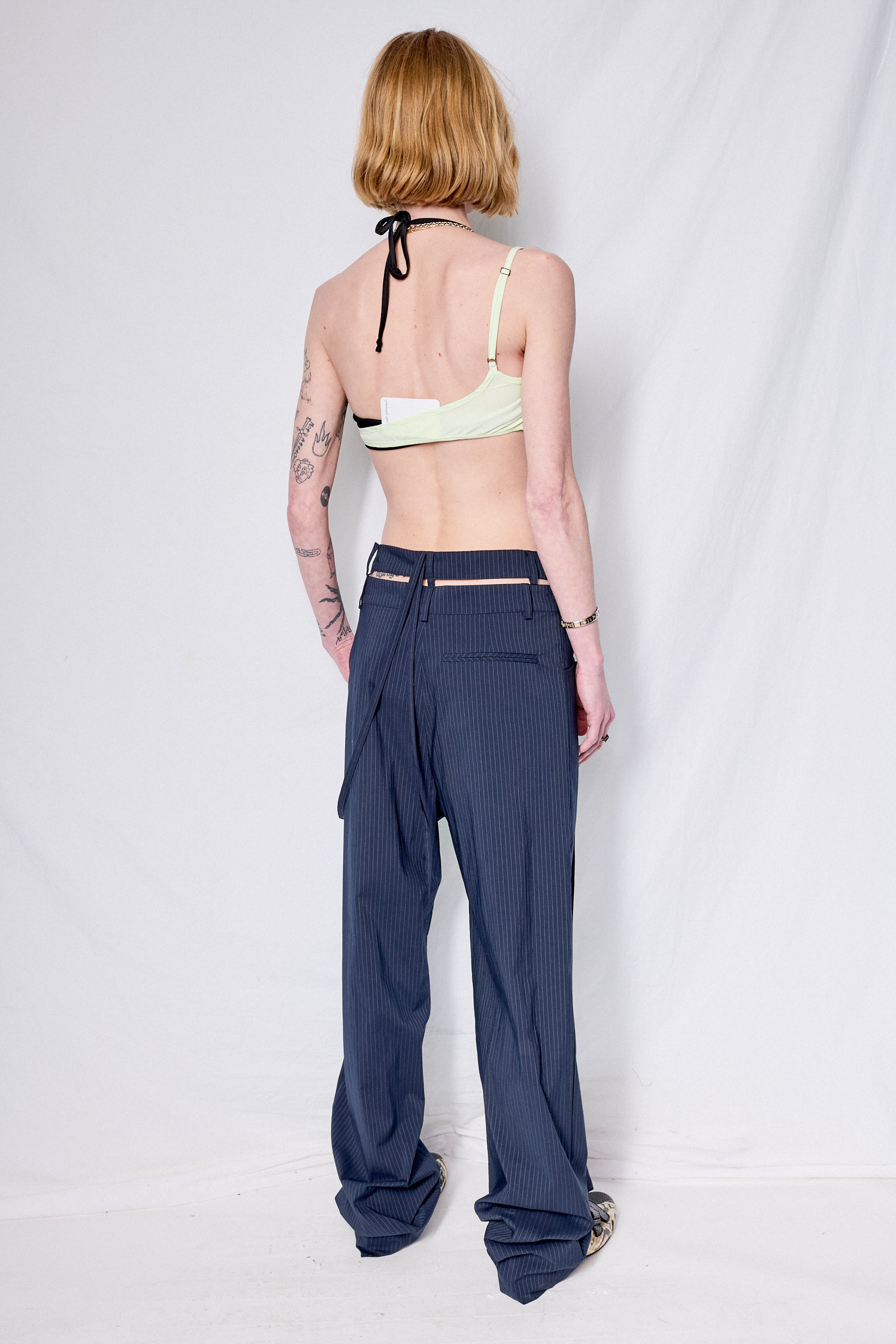 Green/Black Bikini Top