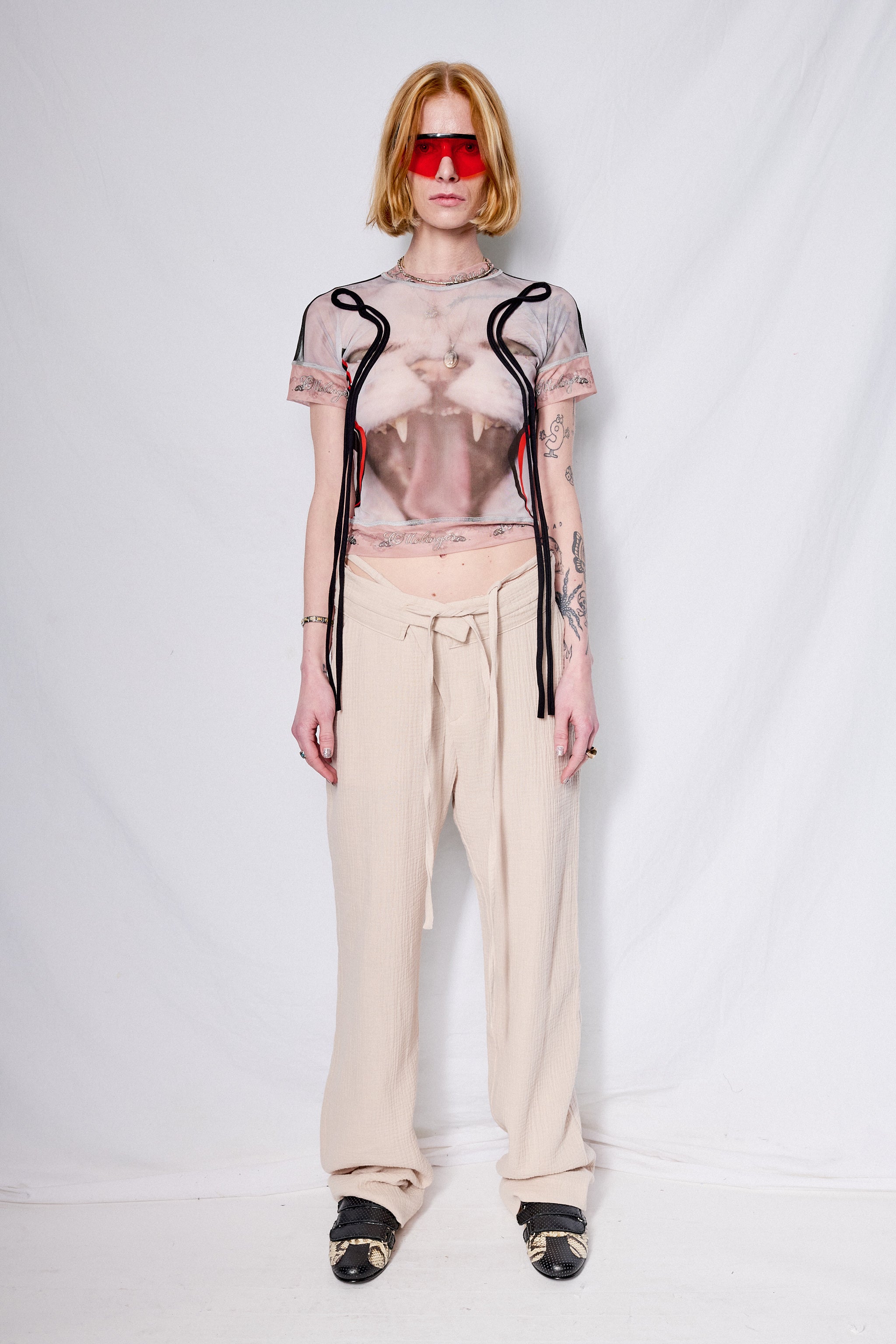 Stone Double Fold Mousseline Suit Pants