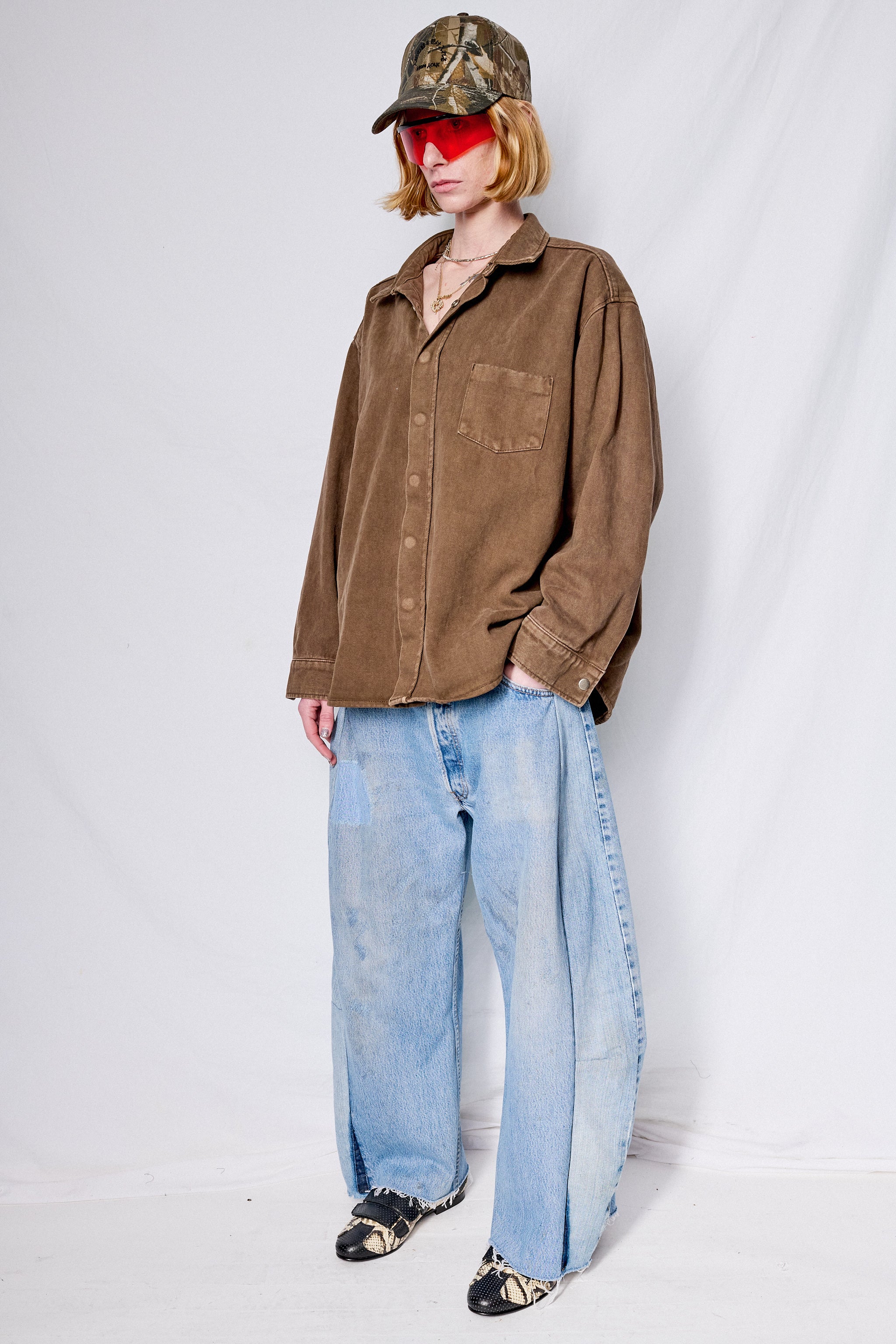 Canvas Overdye Loose Snap Shirt