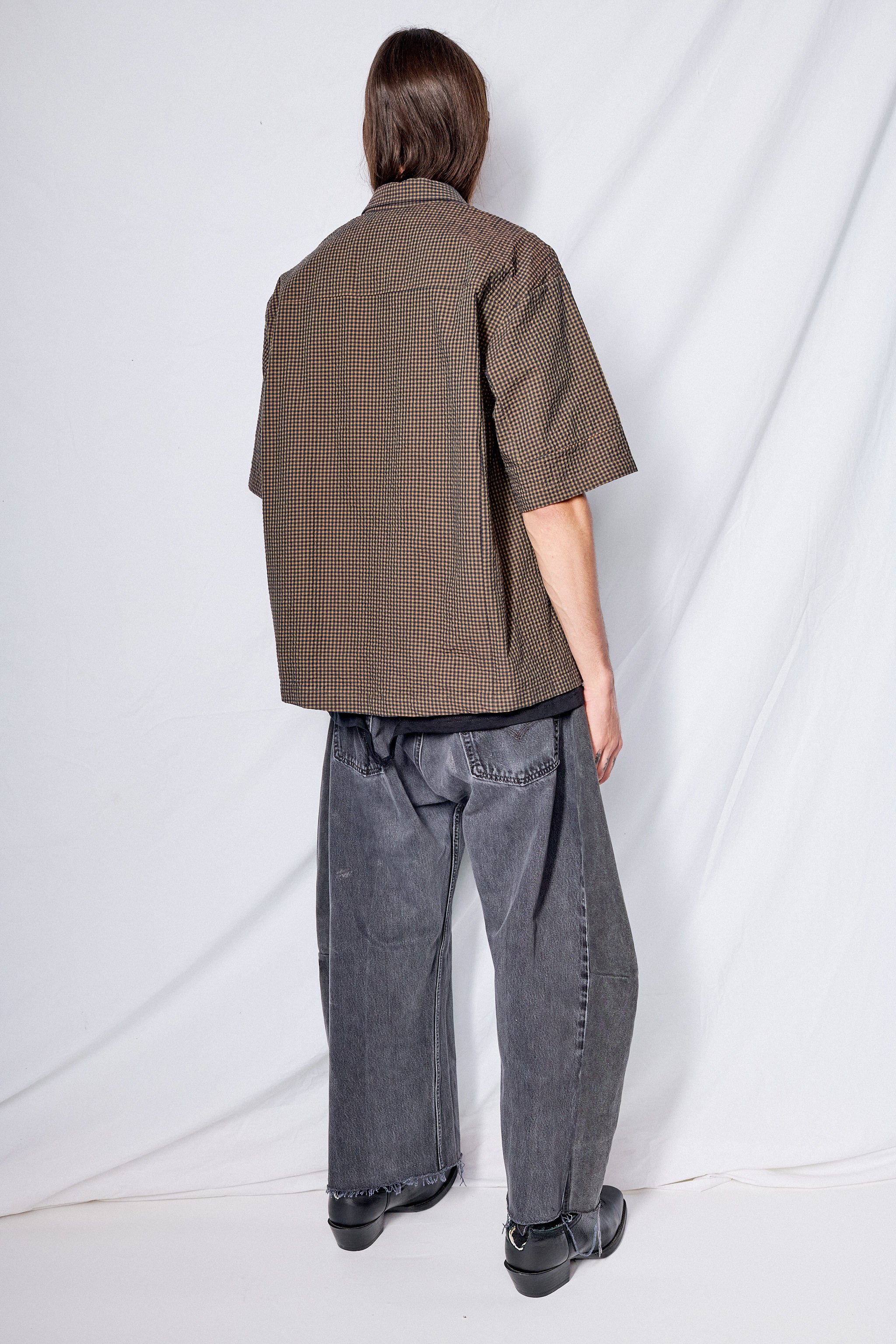 Olive Gingham Box Shirt