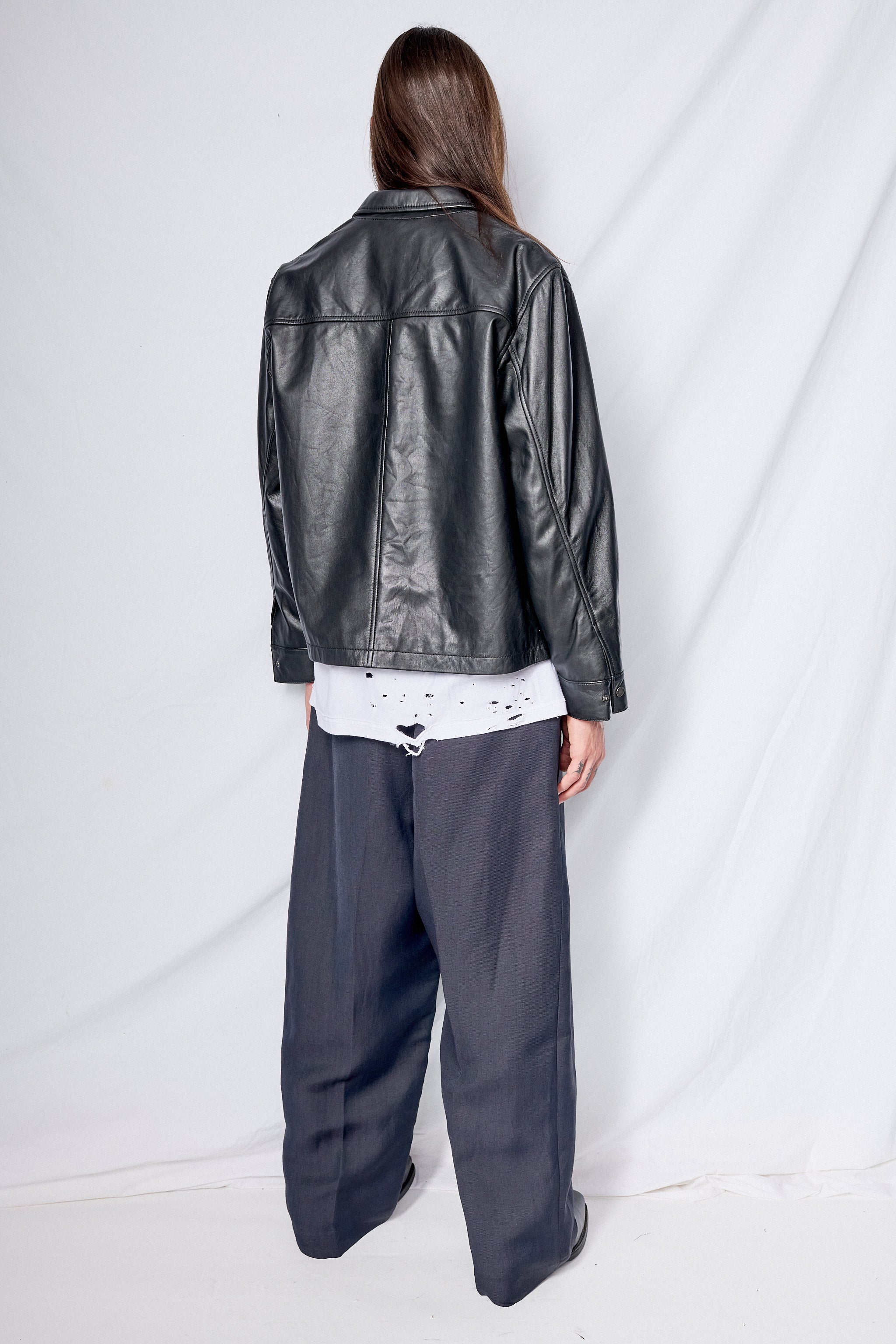 Black Leather Zip Jacket