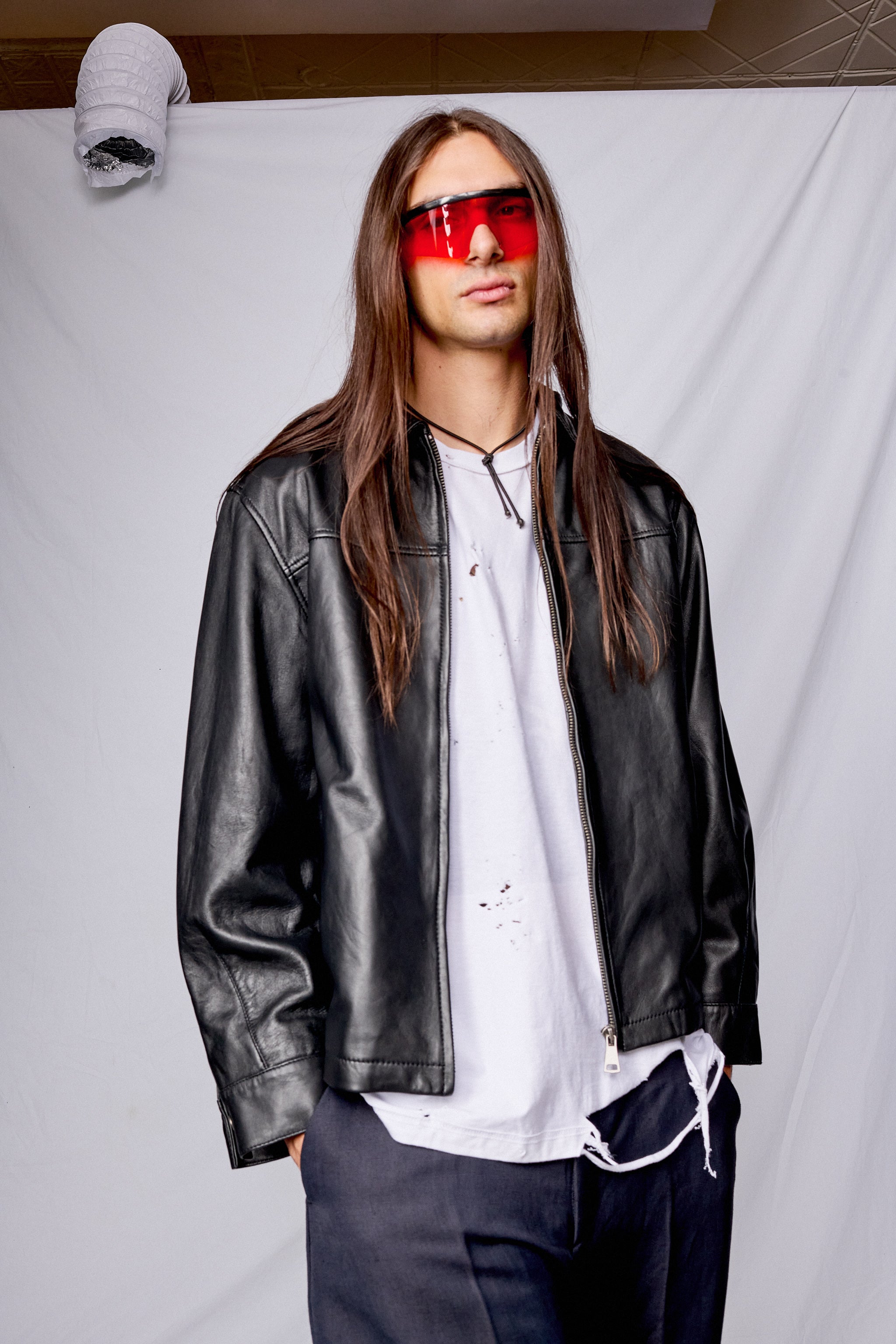 Black Leather Zip Jacket