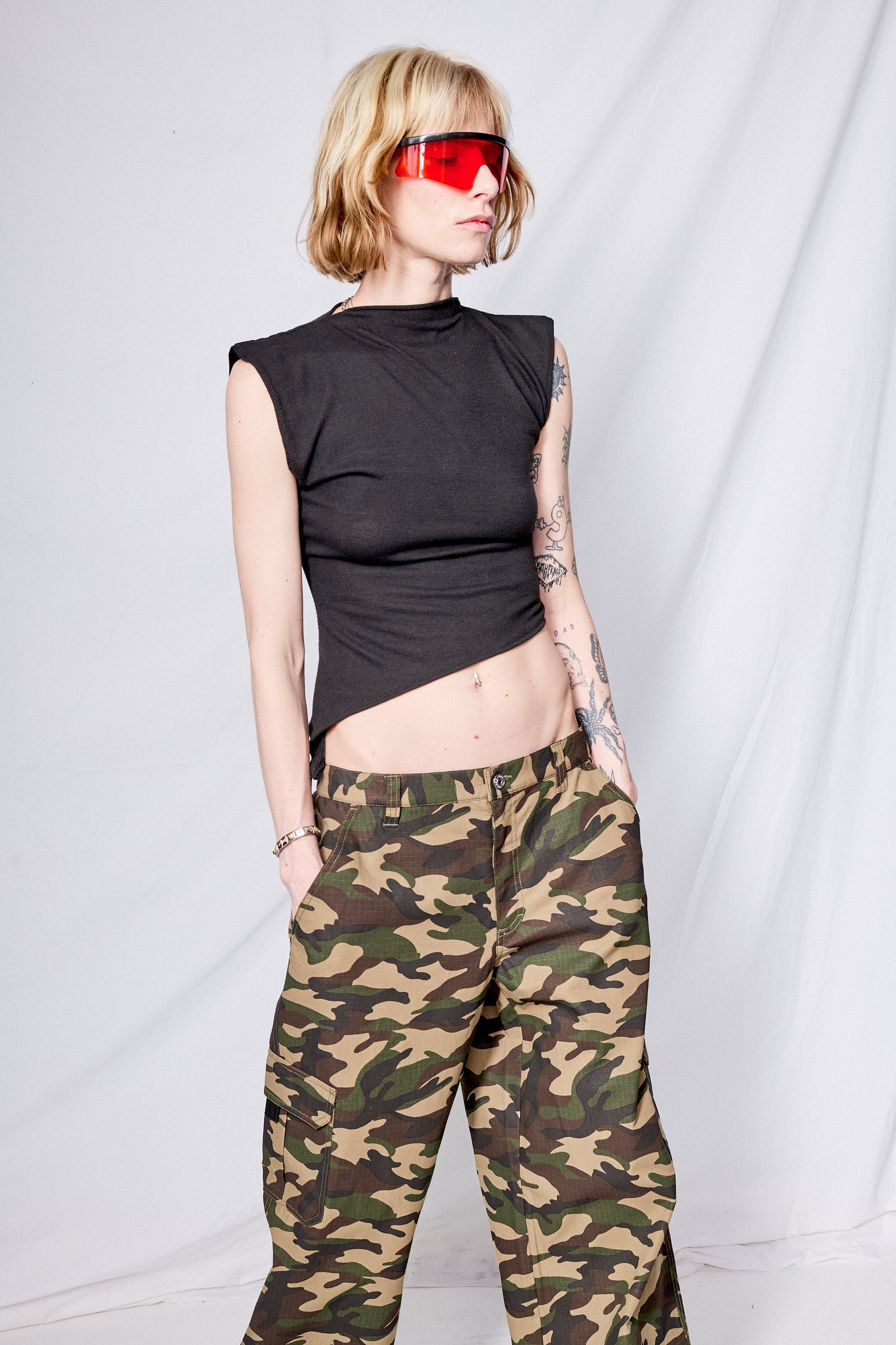 Black Bamboo Asymmetric Top