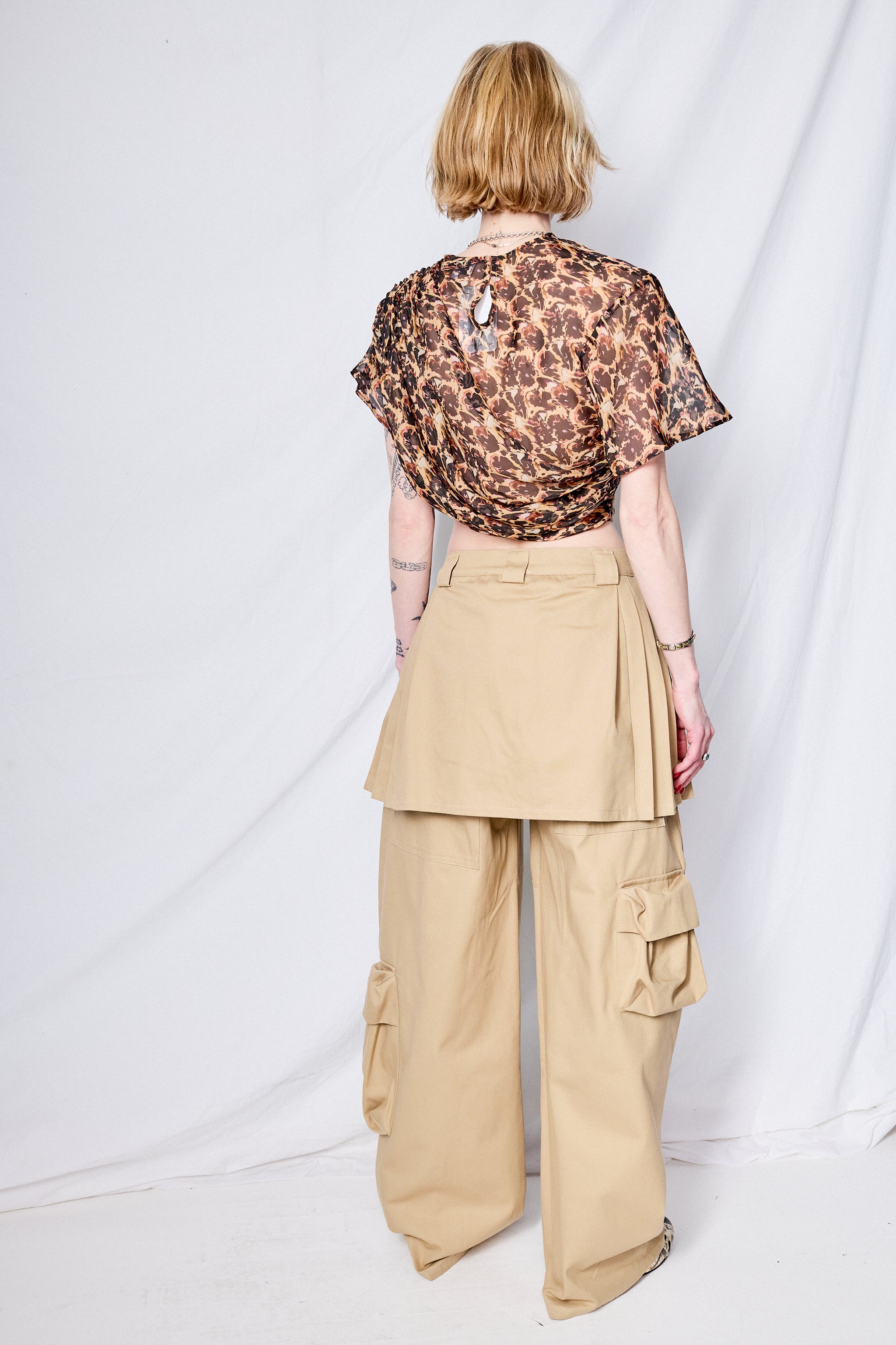 Leopard Peony Eva Draped Top