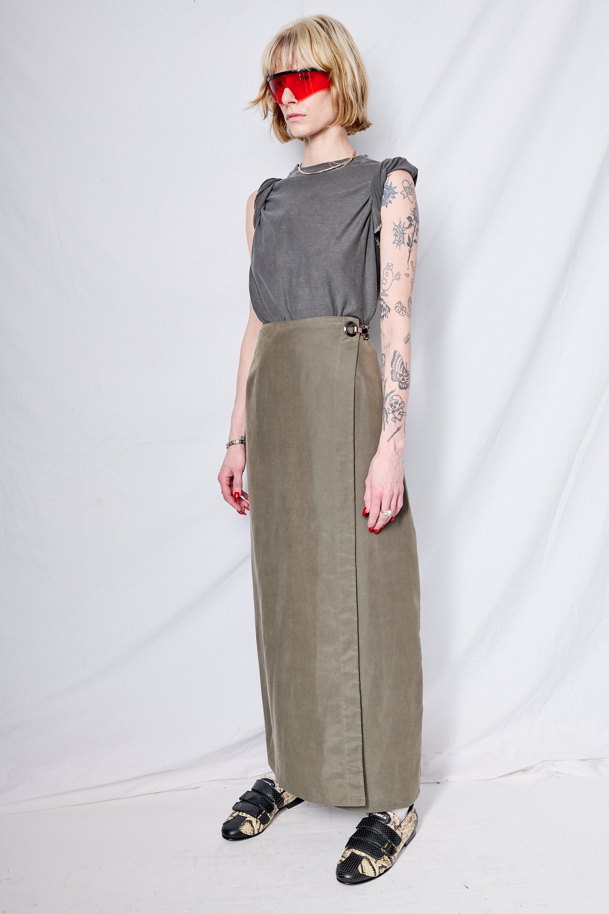 ナタルデザイン WRAPPING SKIRT 60/40 PDF Woven Wrap Skirt | US Sizes 0-32 | Angled Front Wrap