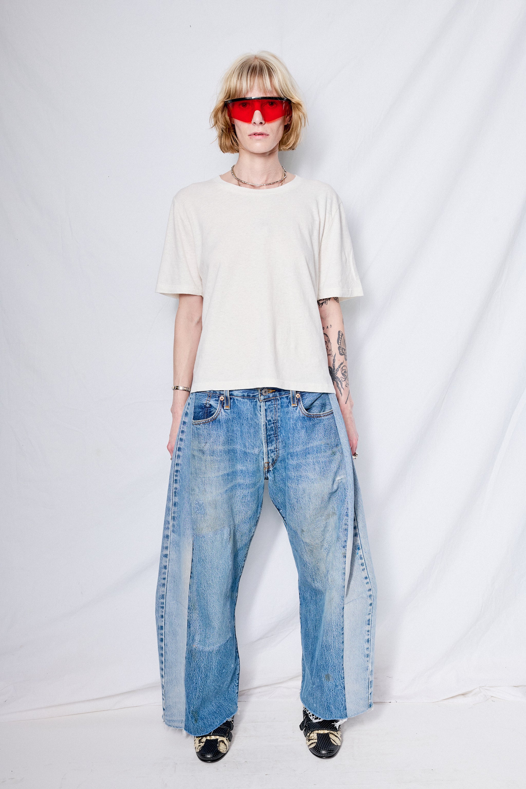 White Cropped Silverlake Tee