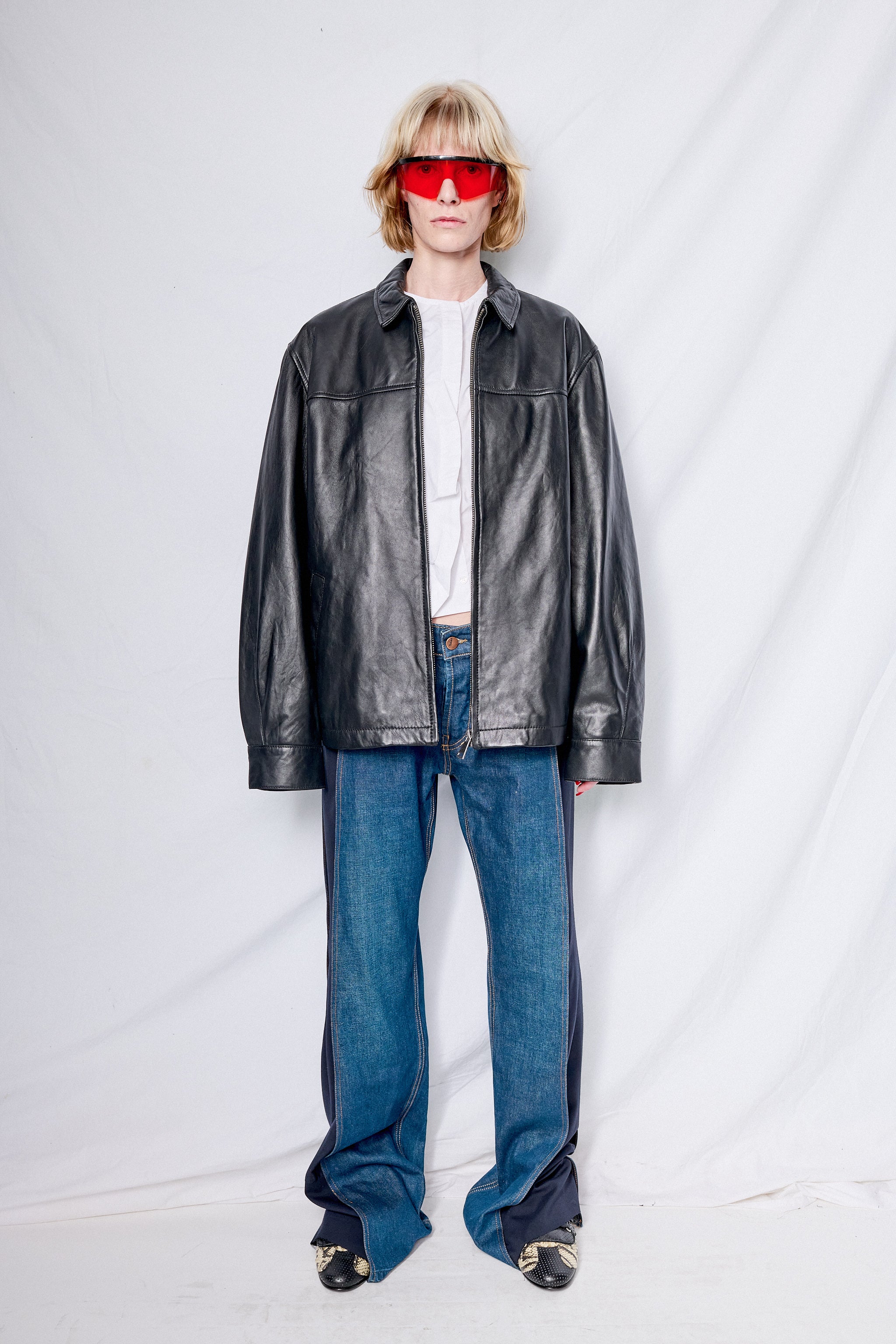 Black Leather Zip Jacket