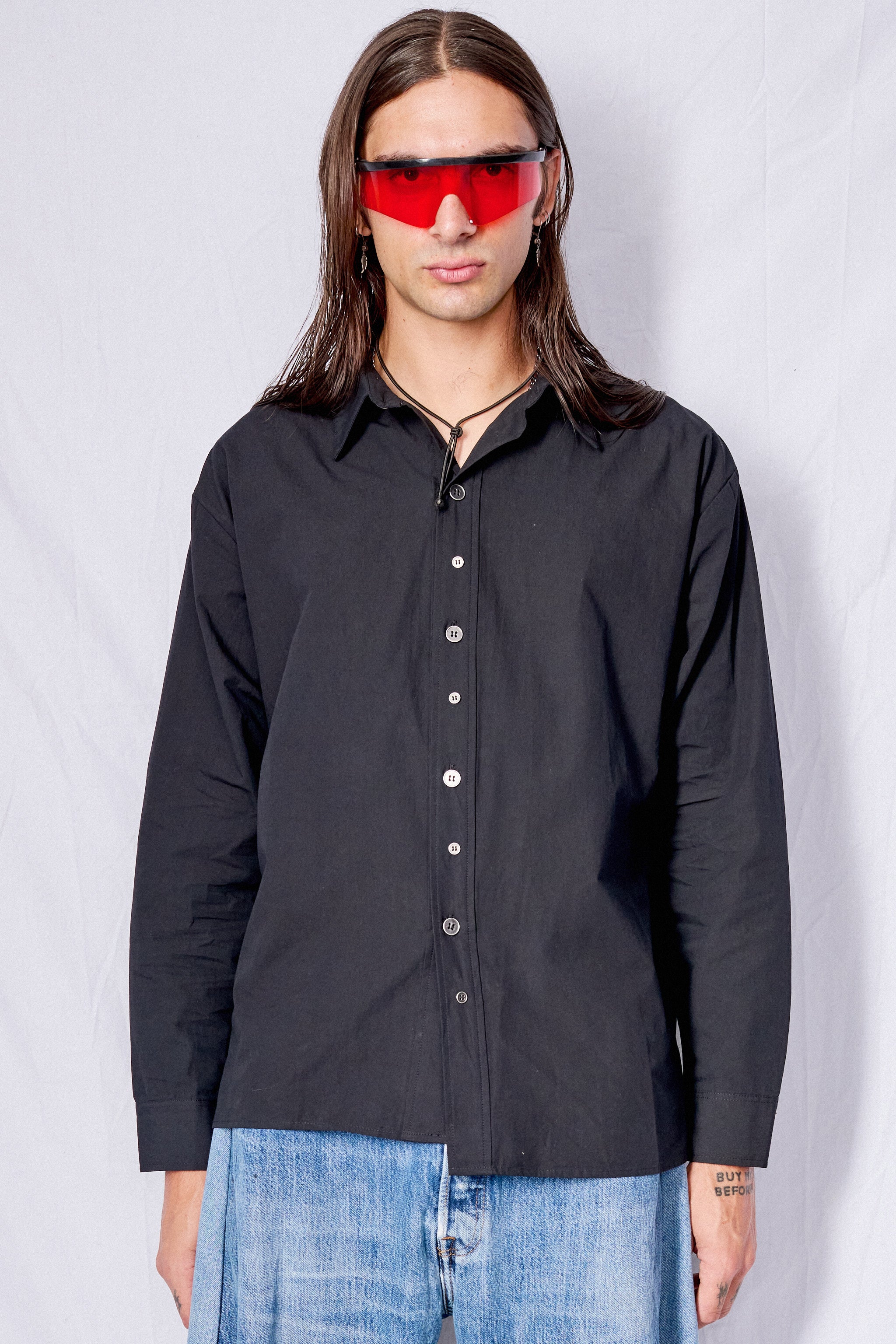 Black Asymmetric Shirt