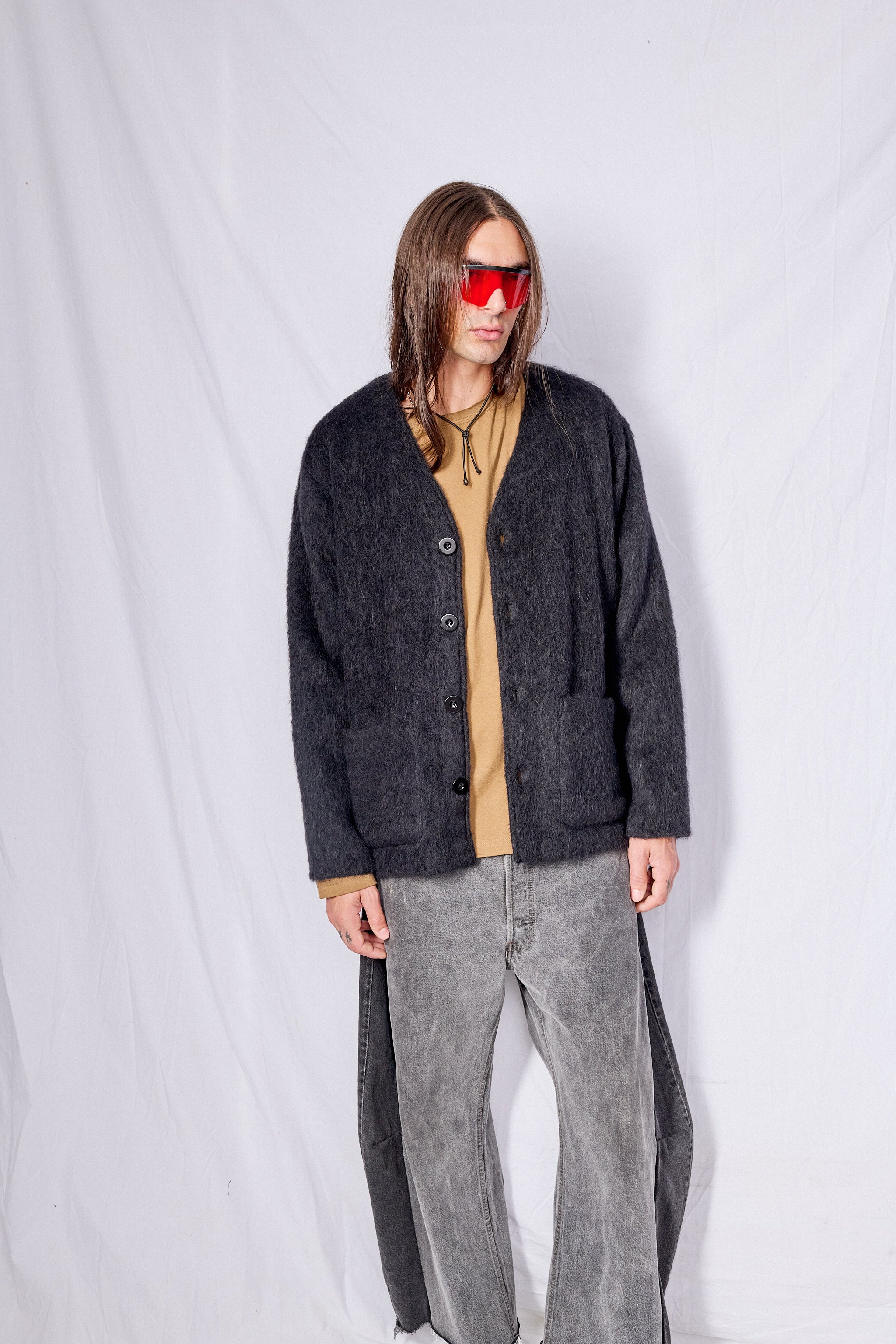Black Mohair Cardigan
