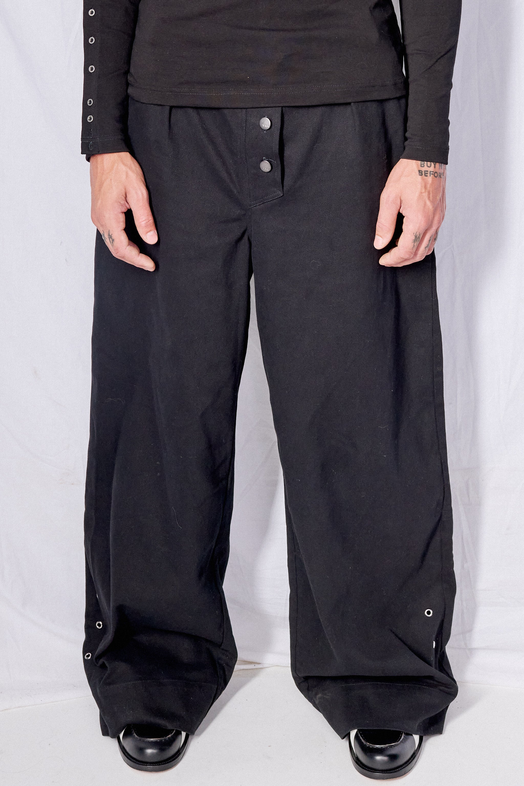 Black Wide Leg Firefighter Pant