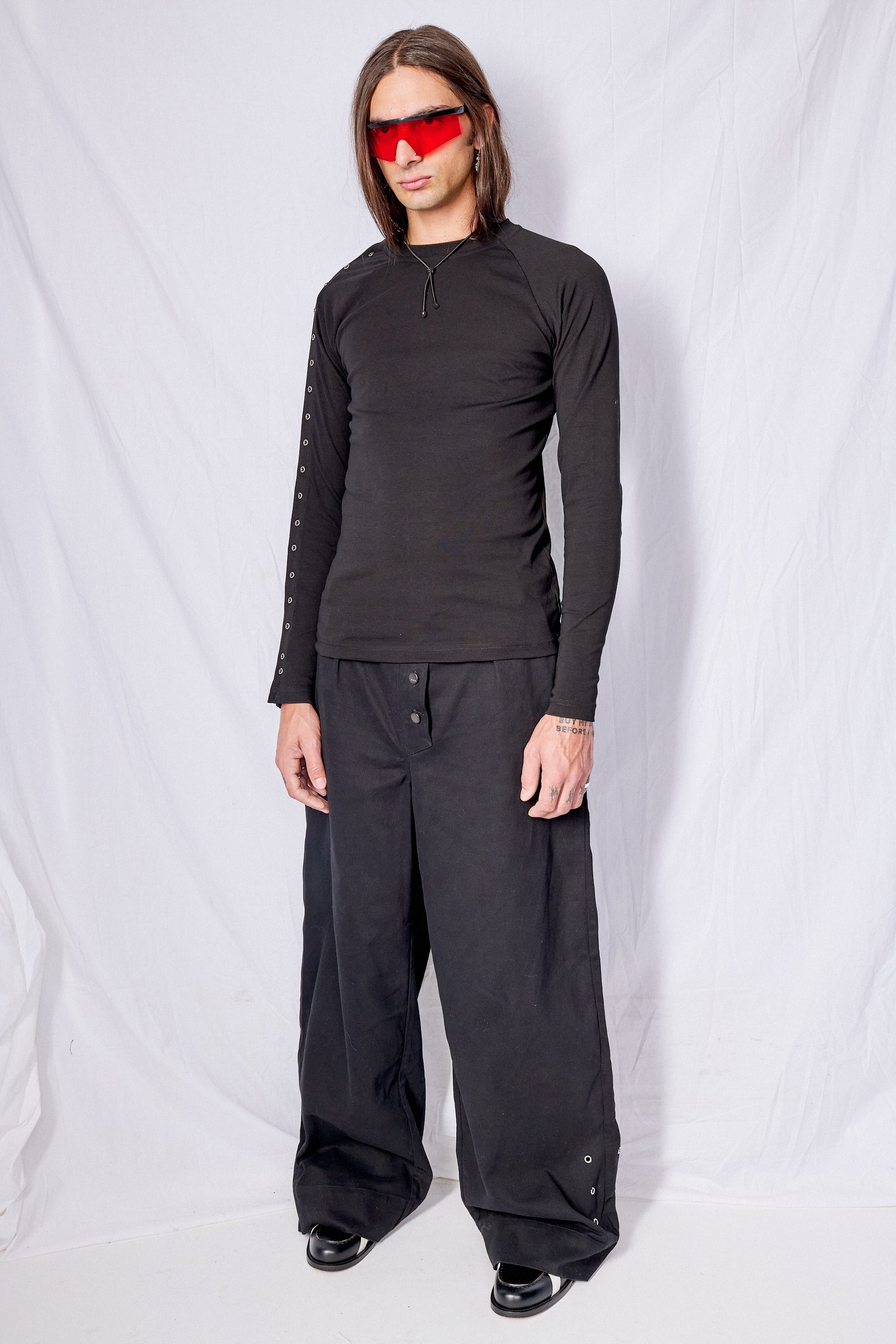 Black Ribbed Raglan Longsleeve