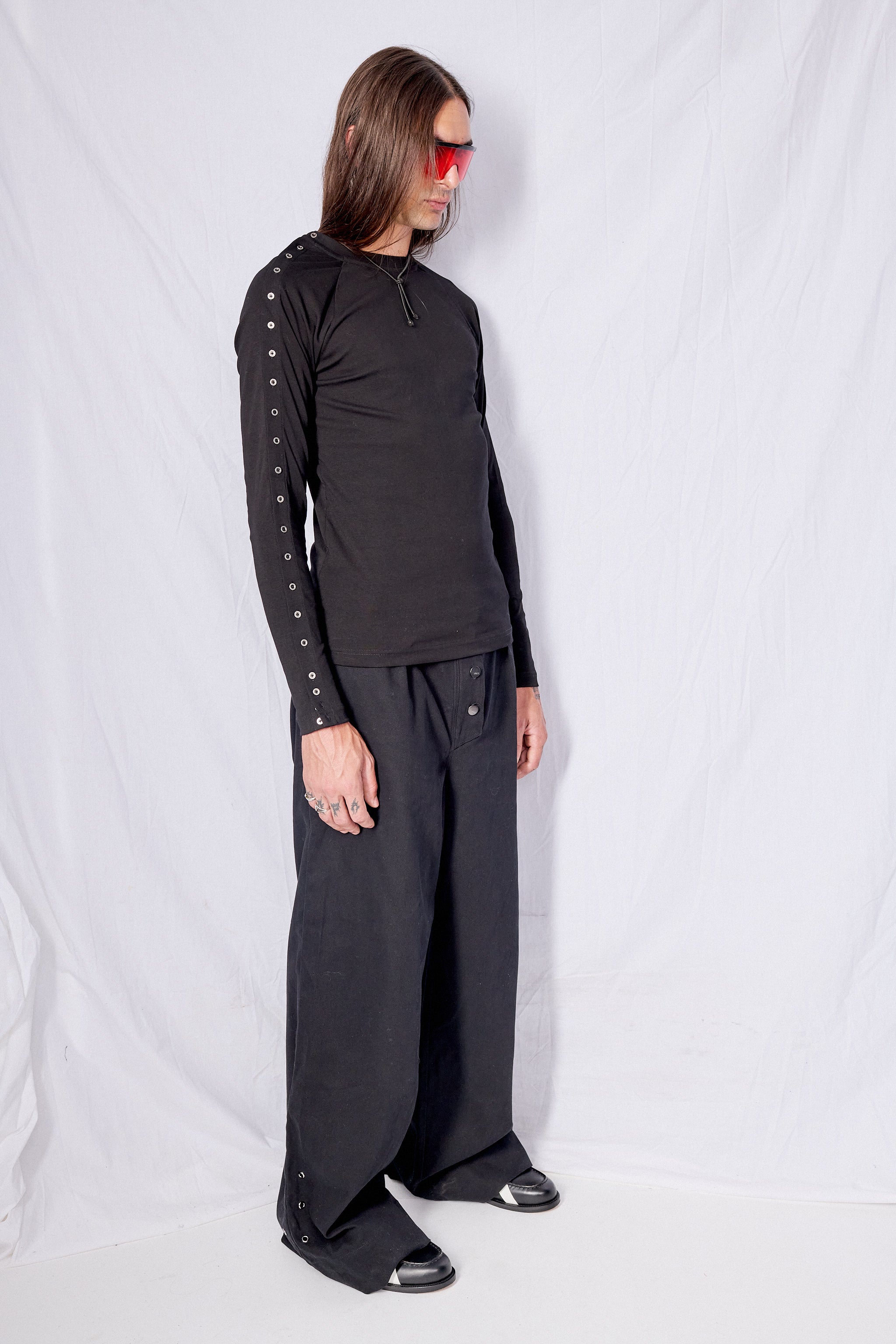Black Ribbed Raglan Longsleeve