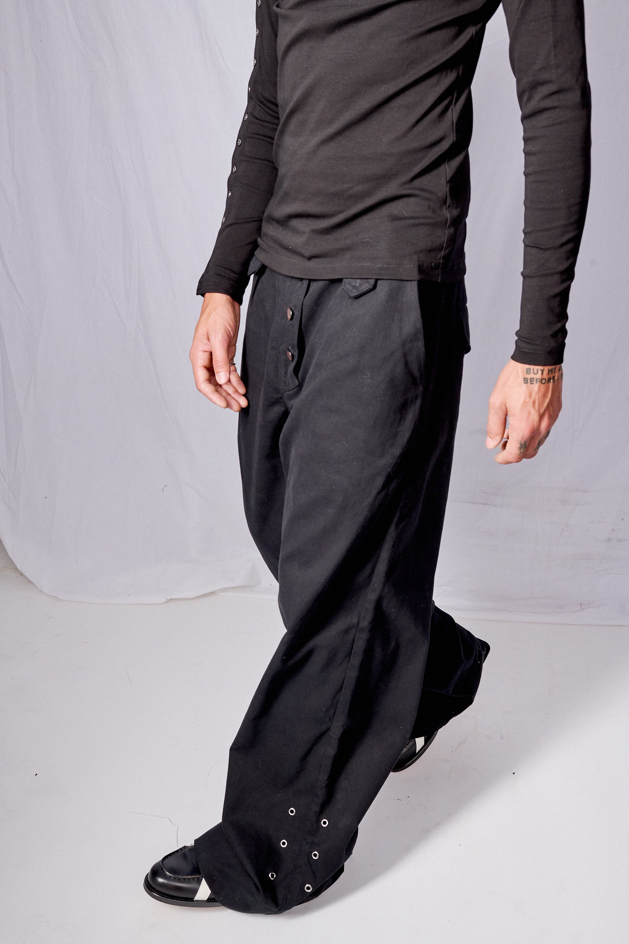 Black Wide Leg Firefighter Pant