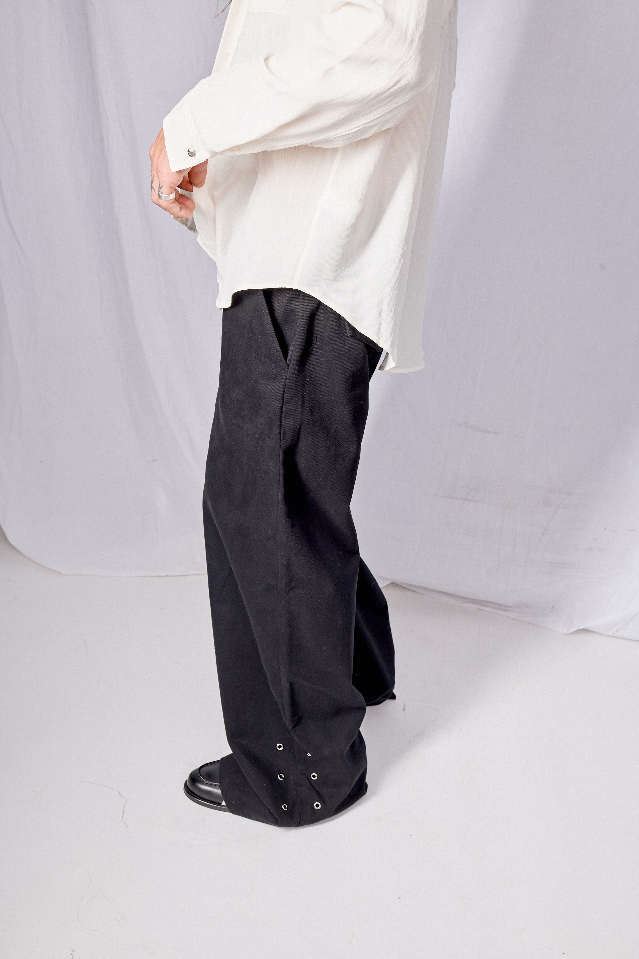 Black Wide Leg Firefighter Pant