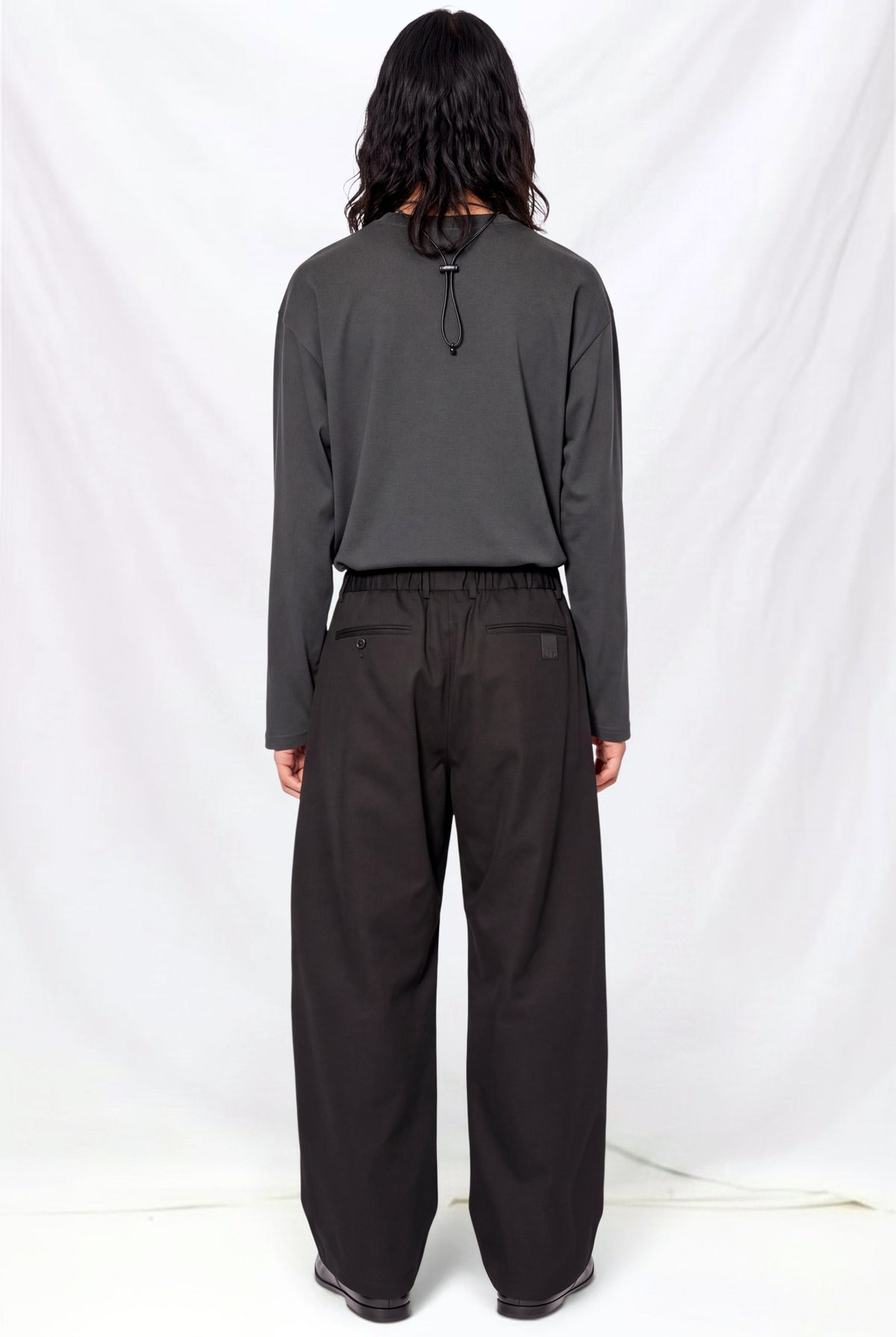 Black Wide Easy Trousers