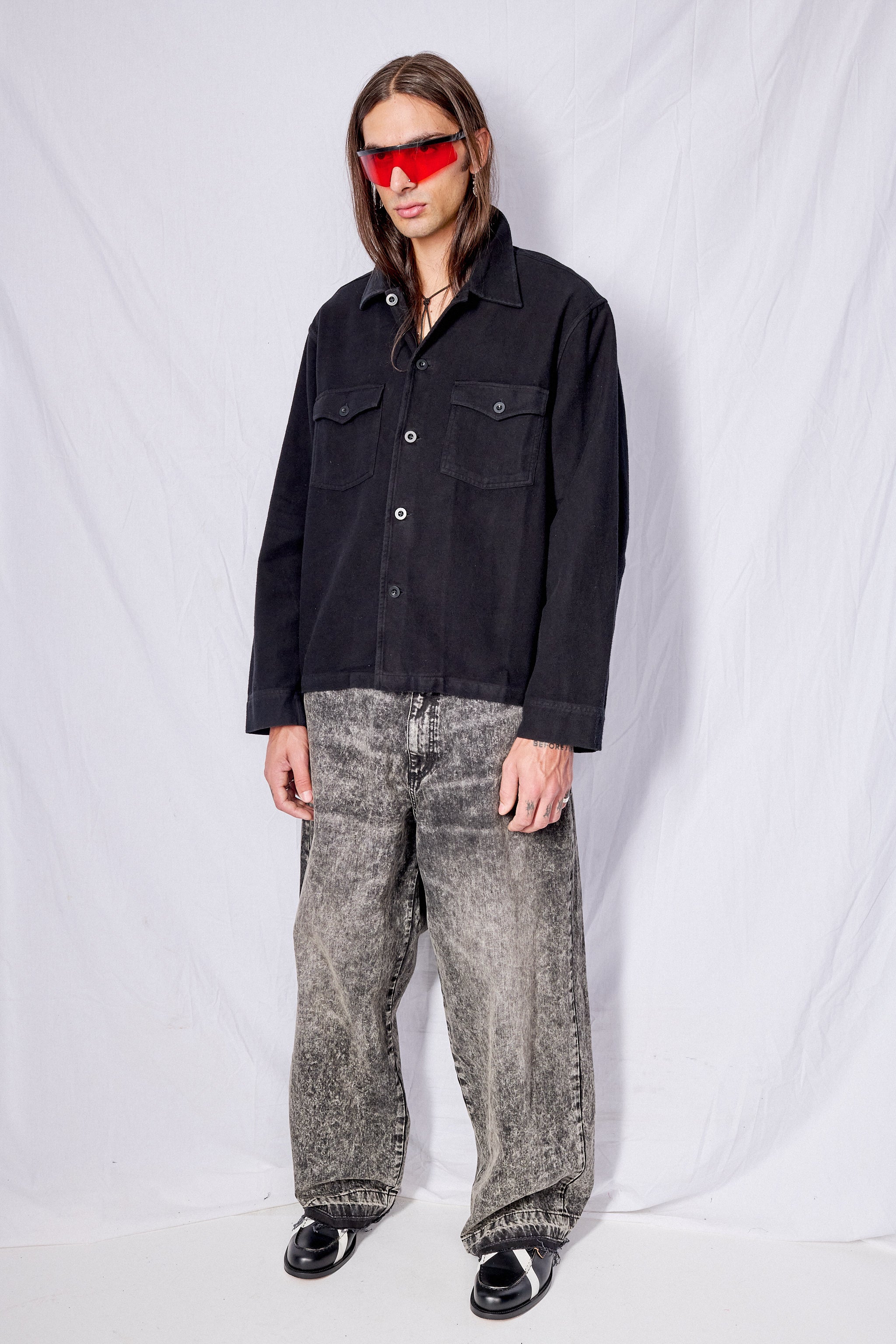 Black Brushed Cotton Evening Coach Jacket