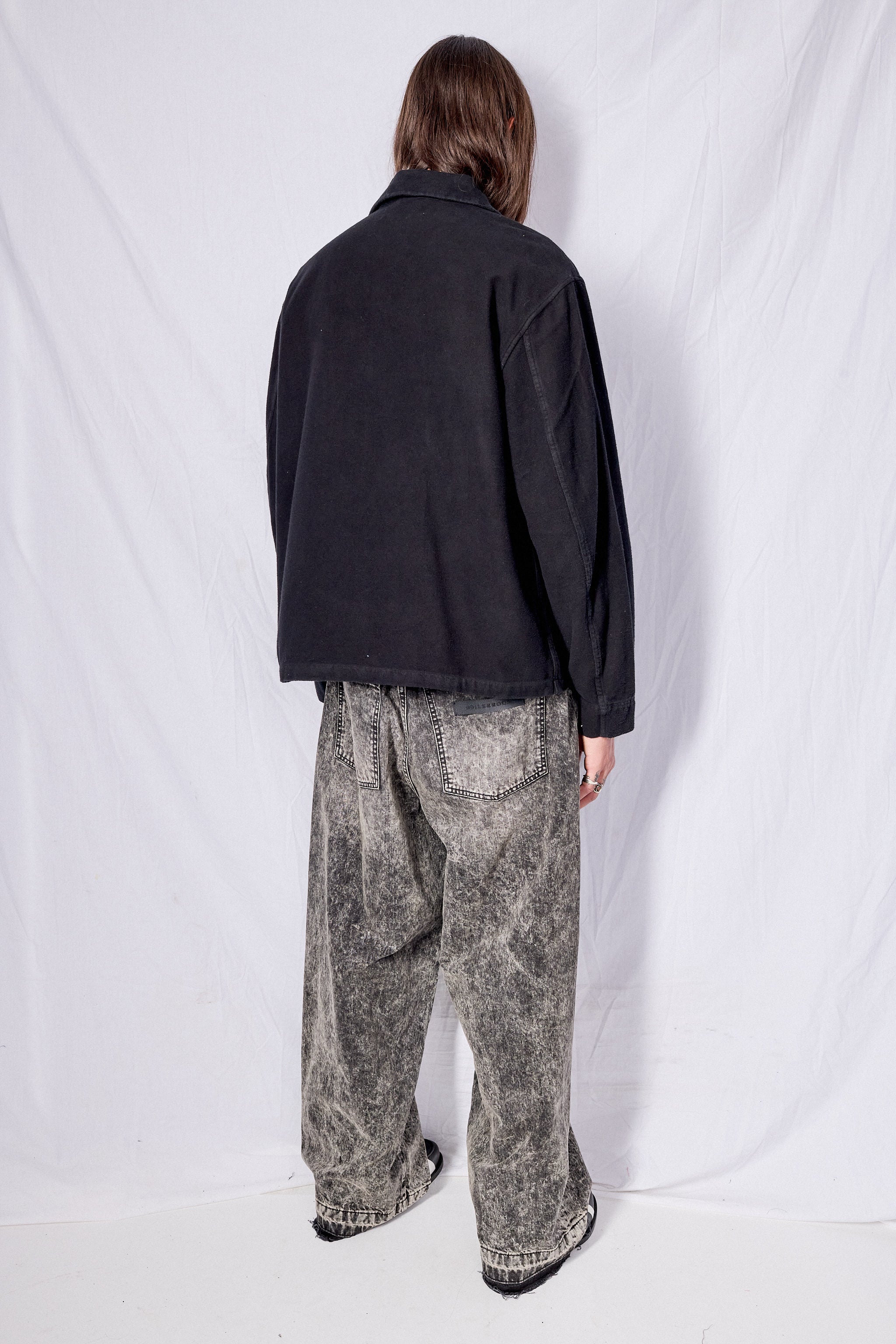 Black Brushed Cotton Evening Coach Jacket
