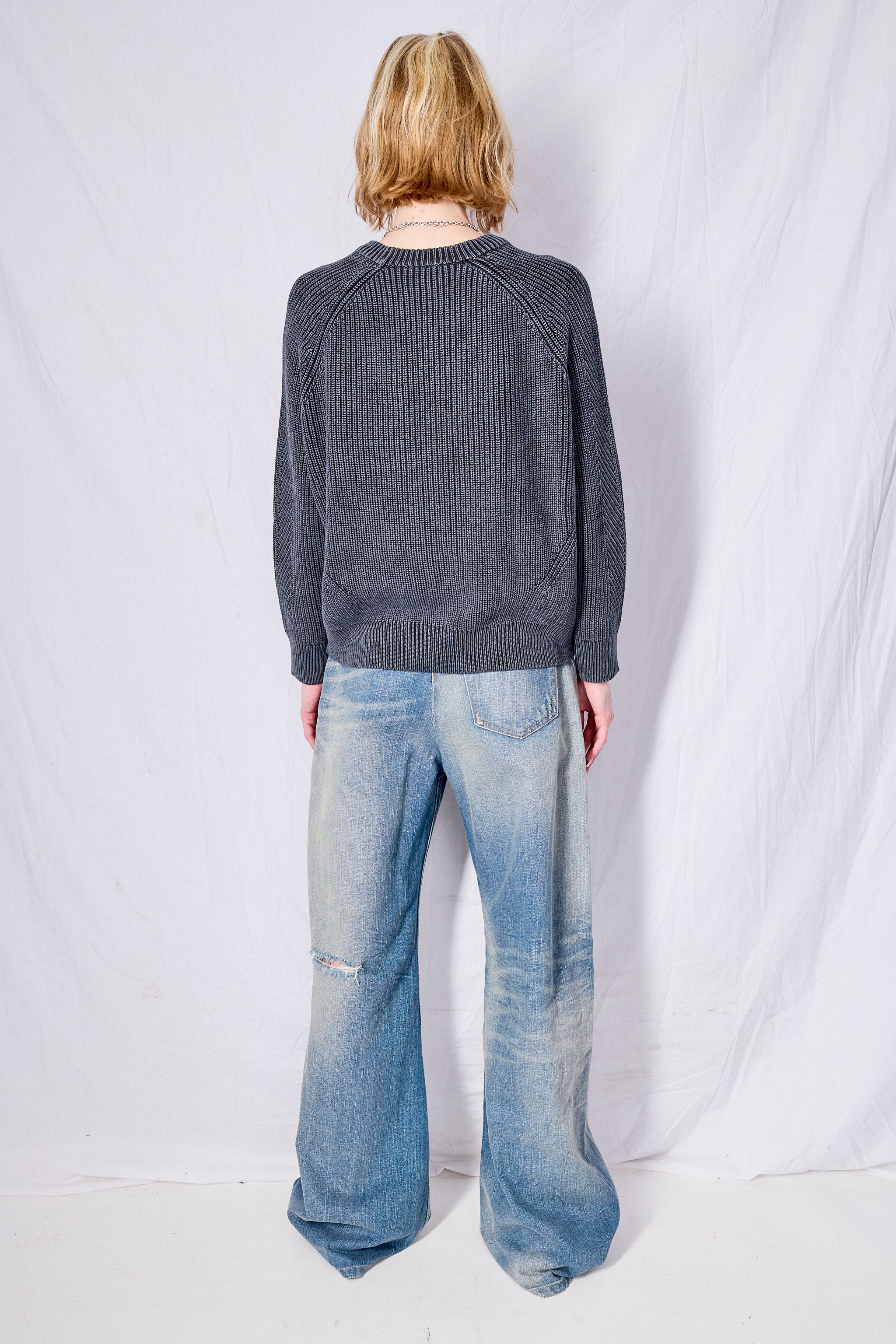 Black Chelsea Washed Cotton Sweater