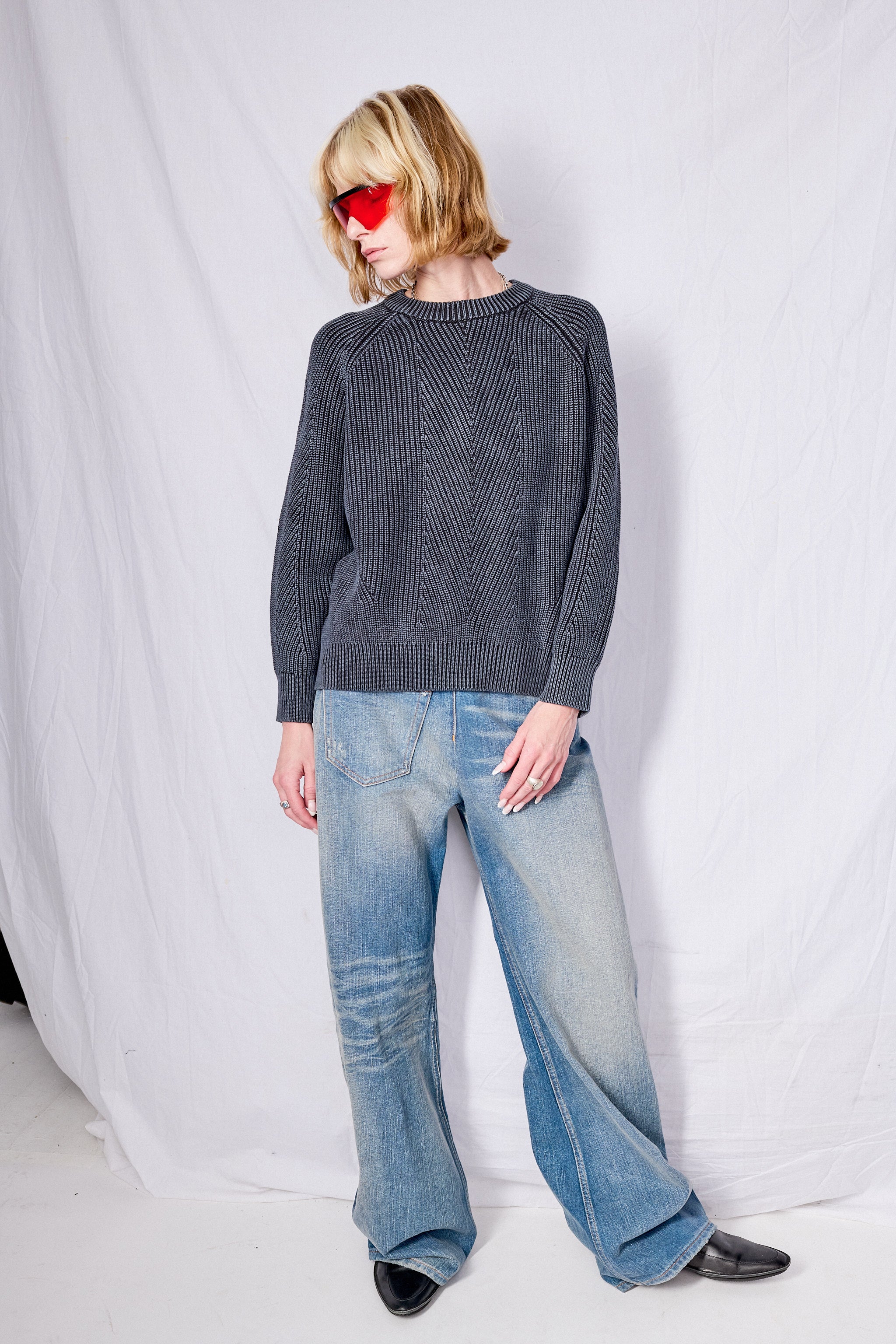 LAD by DEMYLEE ニット ウール Lamis Washed Cotton Sweater