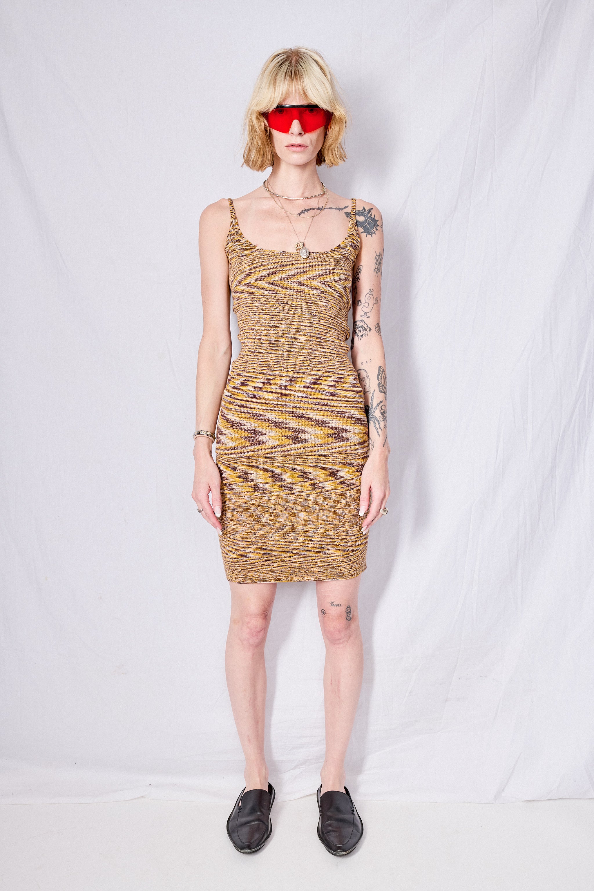 Brown Melange Flute Skirt