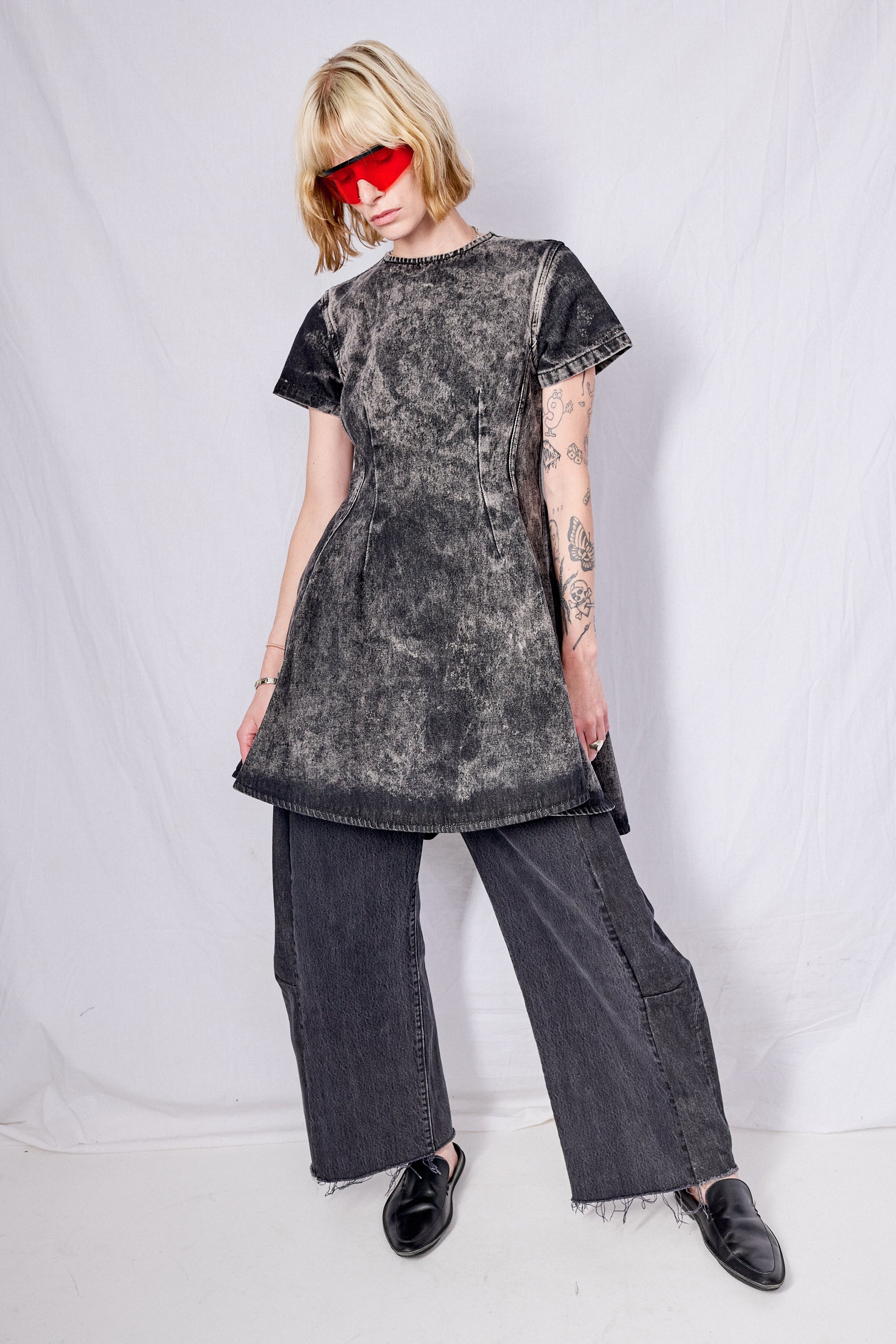 Black Denim T-Shirt Dress