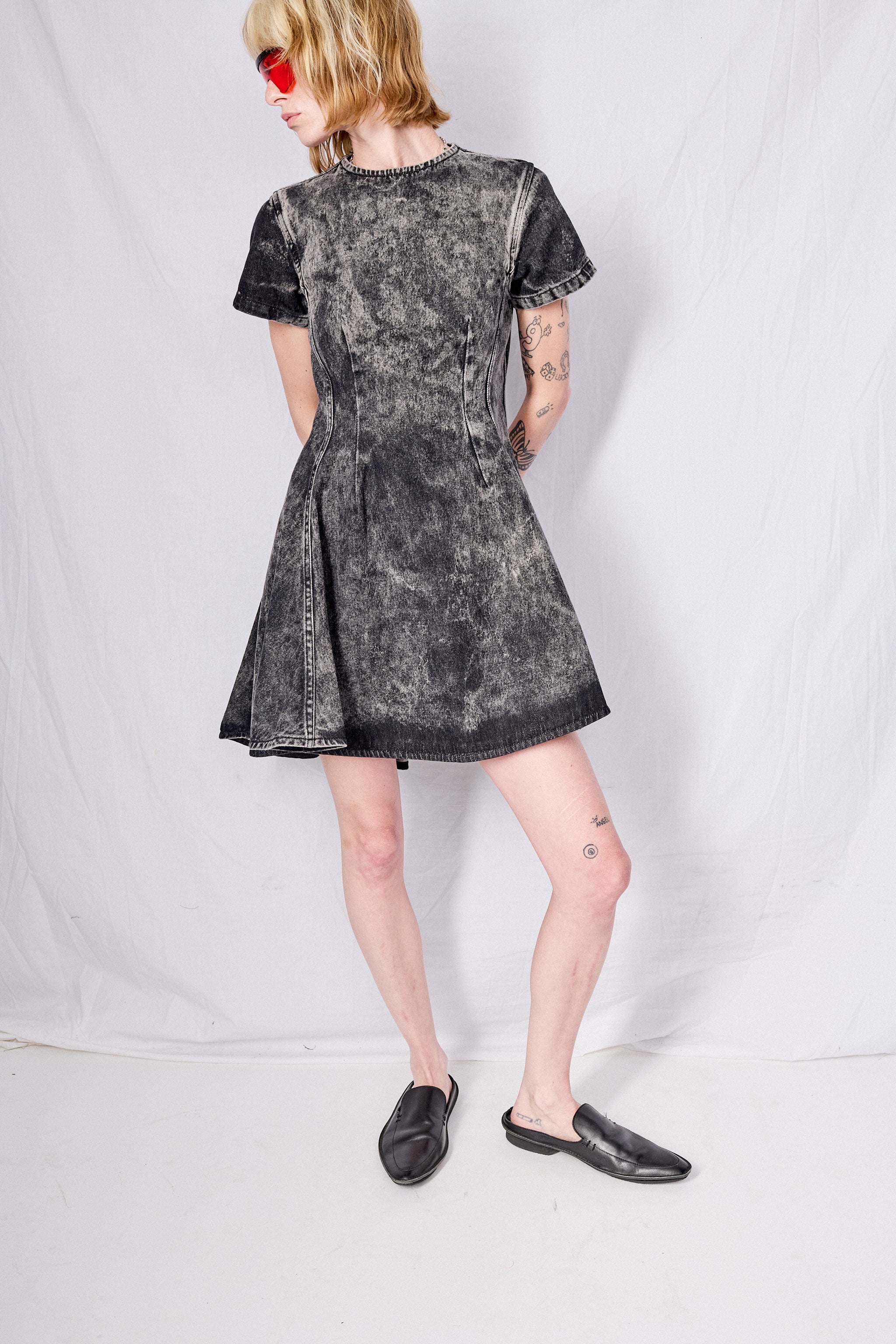 Black Denim T-Shirt Dress