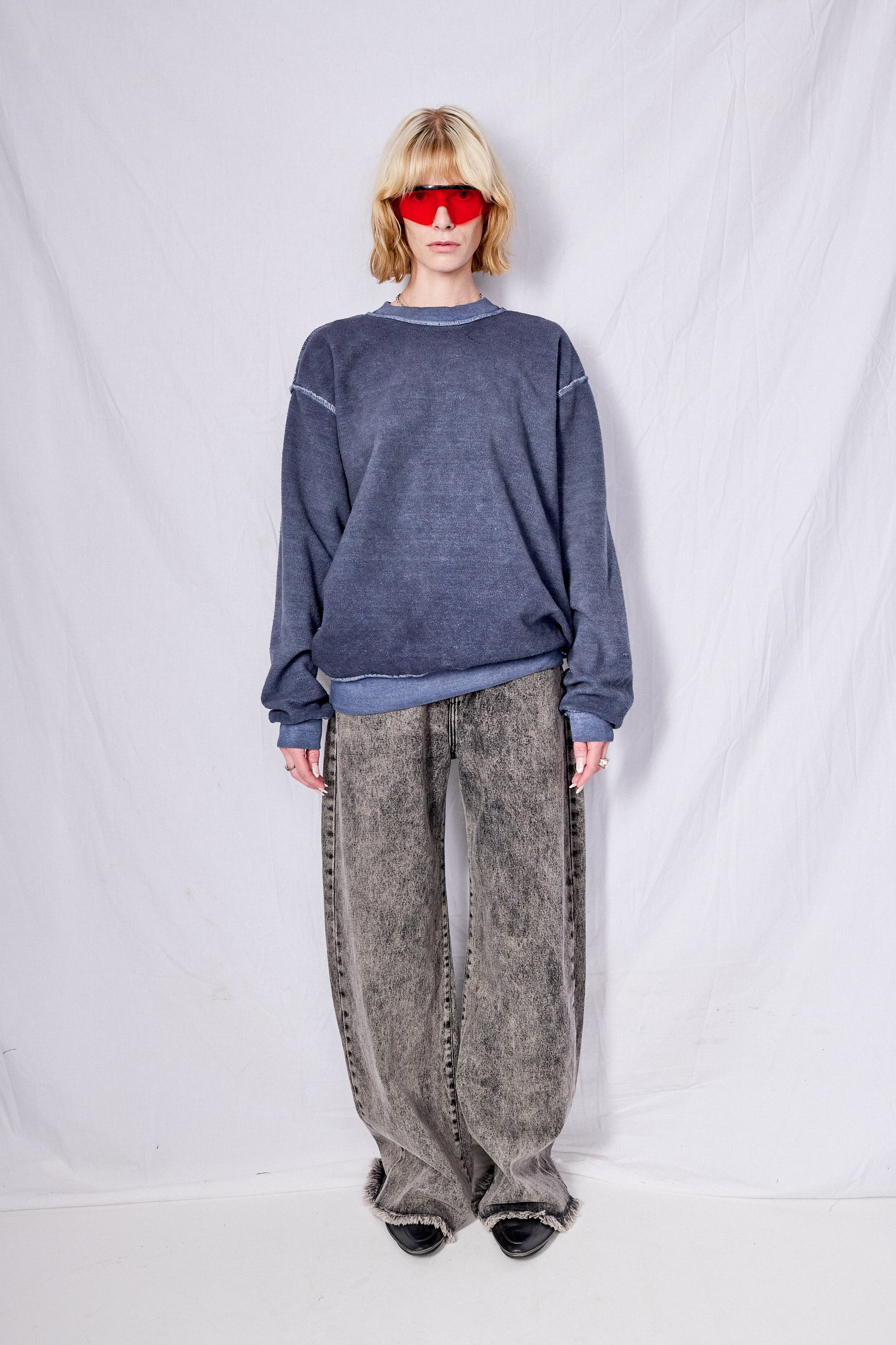 Blue Reversed Sweatshirt