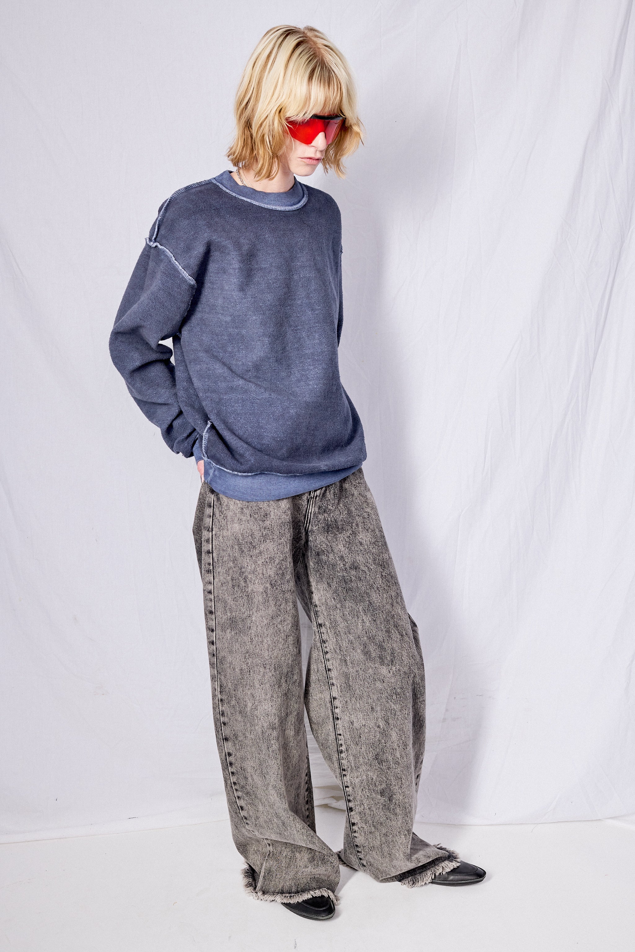 Blue Reversed Sweatshirt