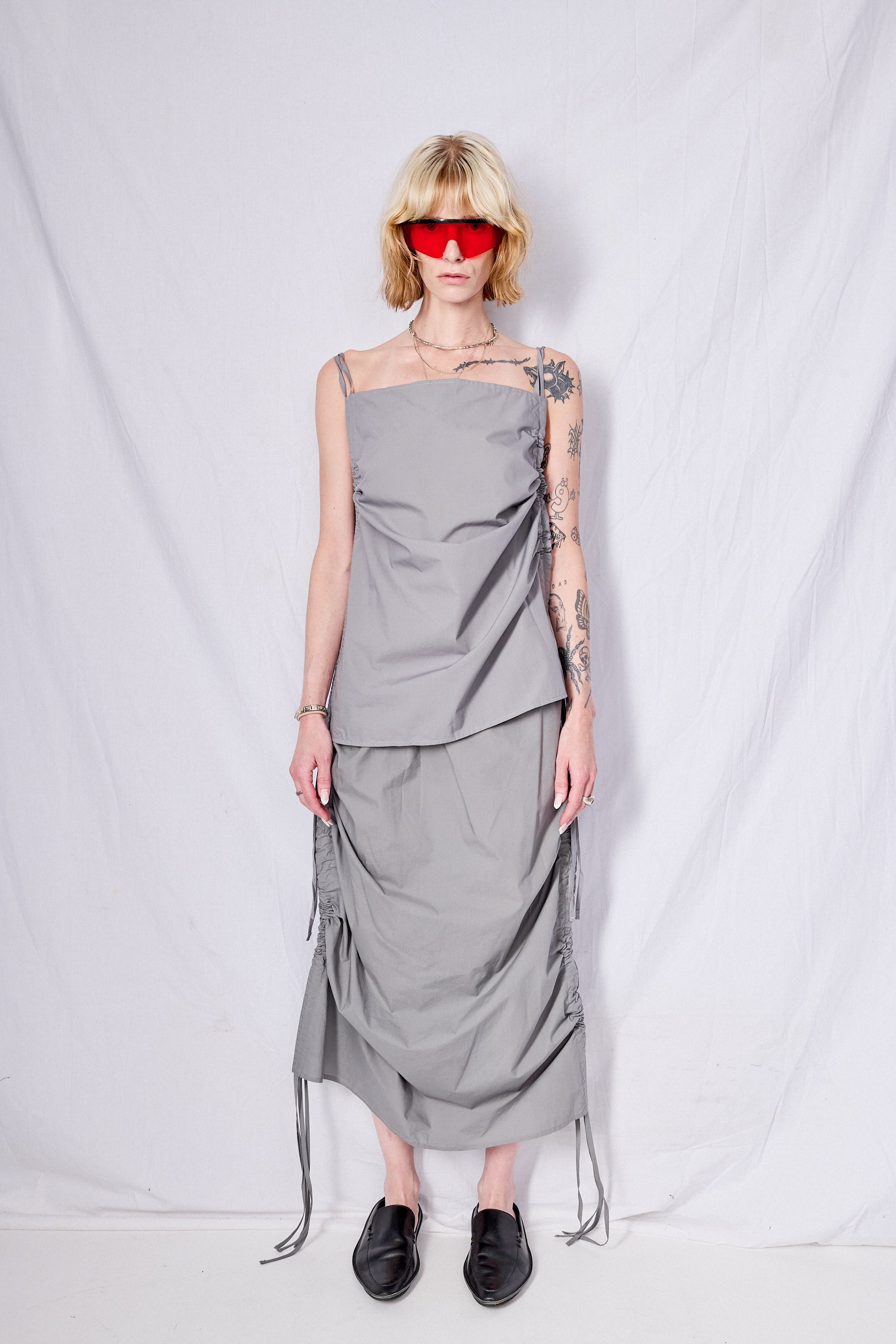 Ziti Grey Pictorial Strap Skirt