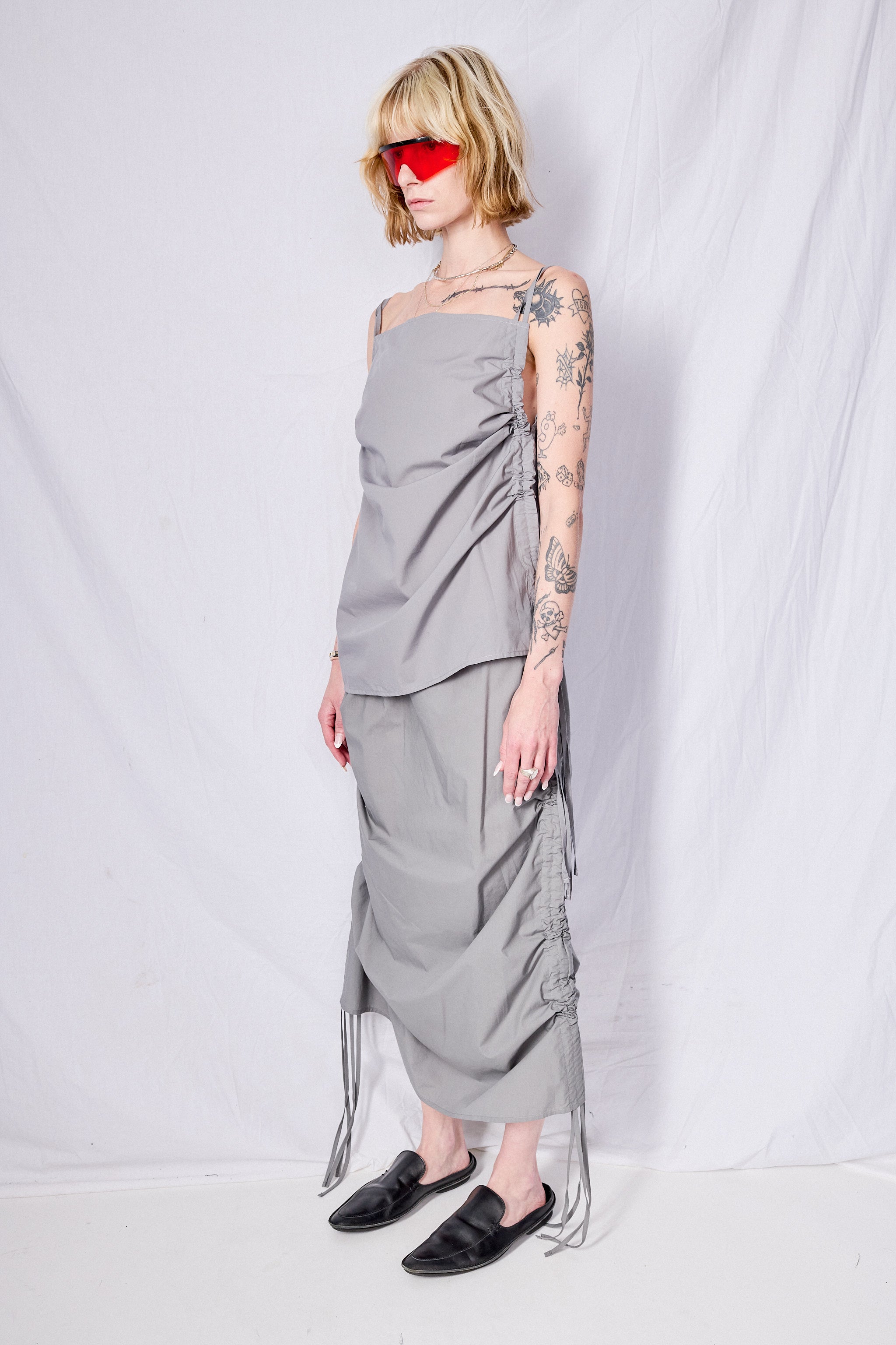 Ziti Grey Pictorial Strap Skirt