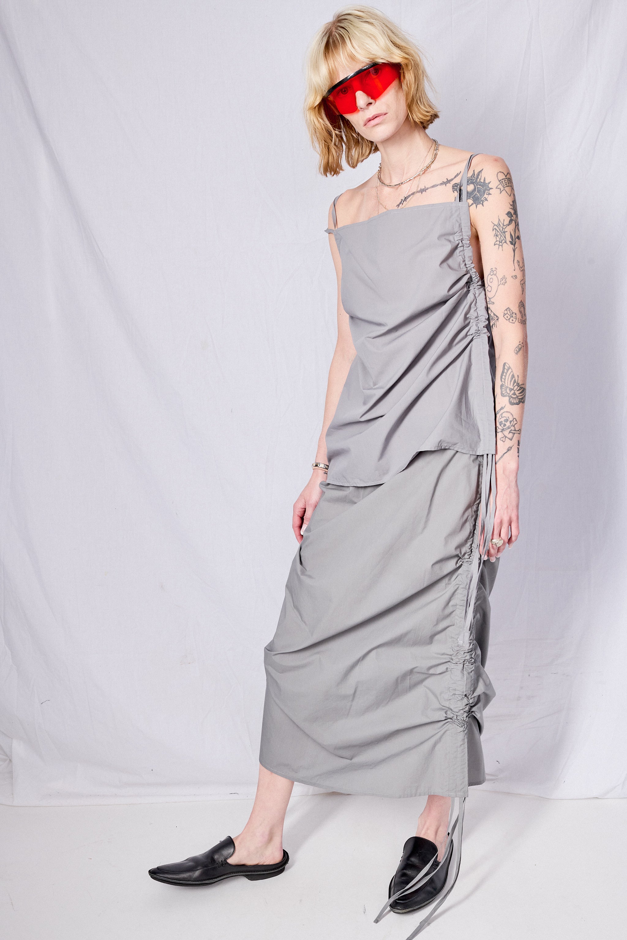 Ziti Grey Pictorial Strap Skirt