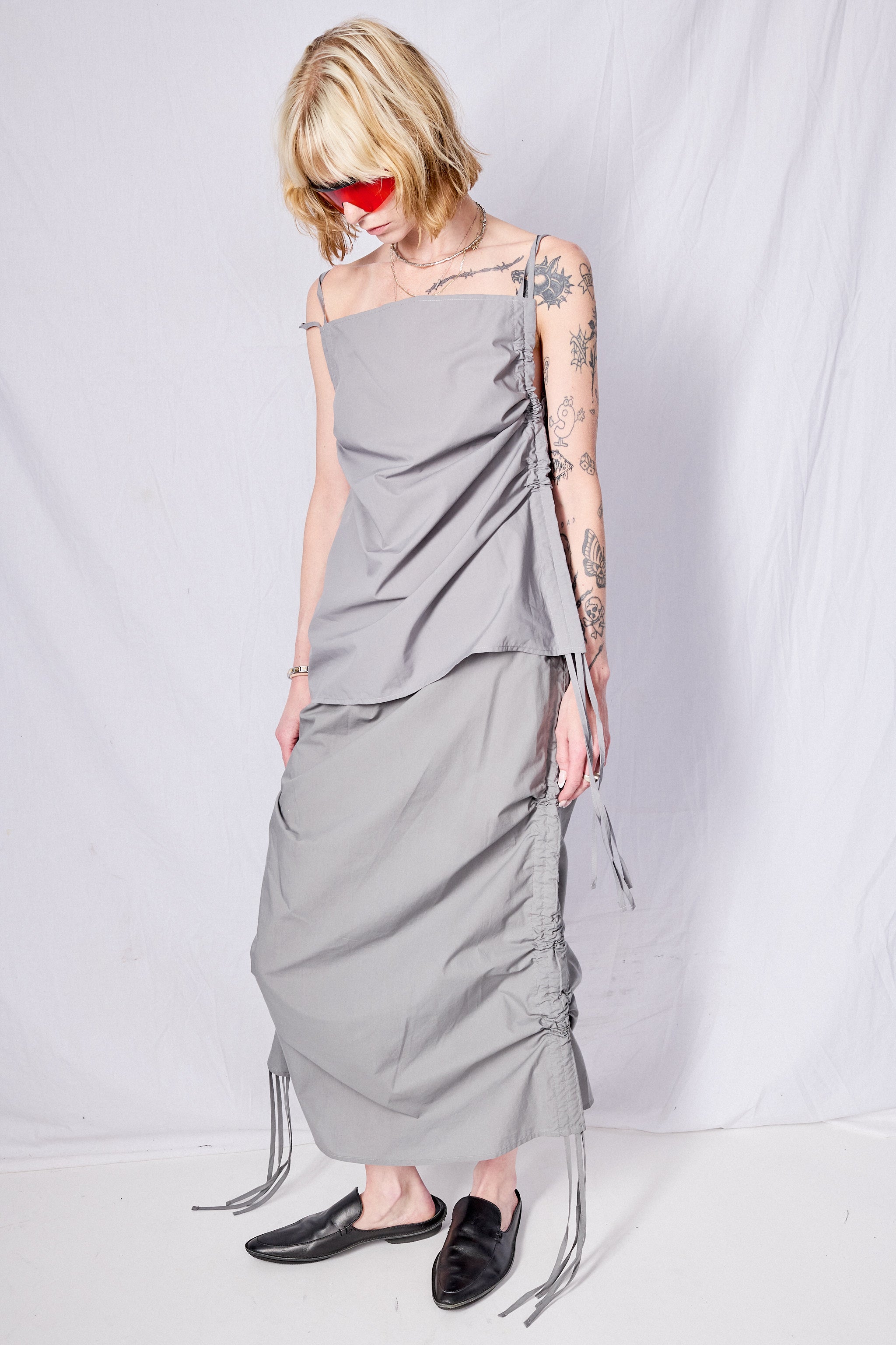 Ziti Grey Pictorial Strap Skirt