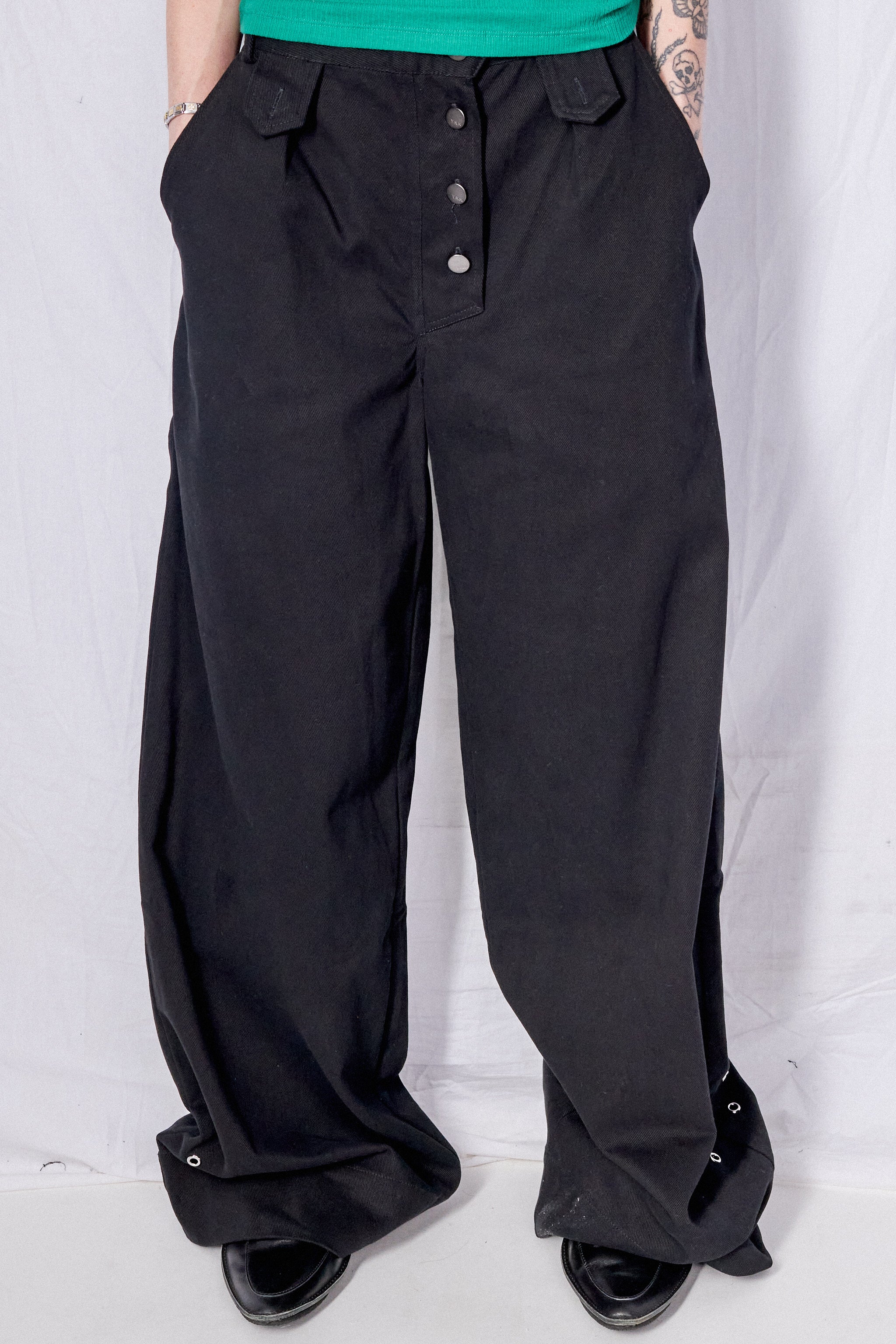 Black Wide Leg Firefighter Pant