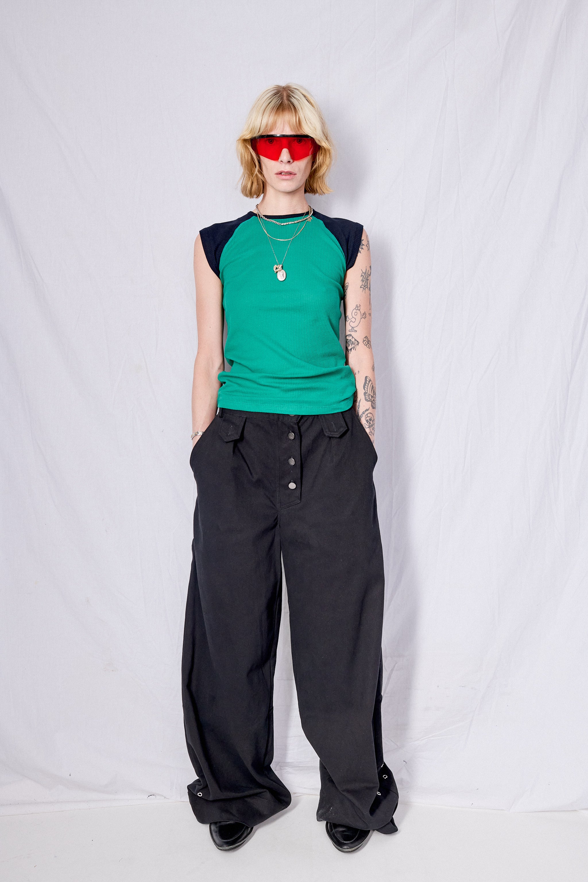 Black Wide Leg Firefighter Pant