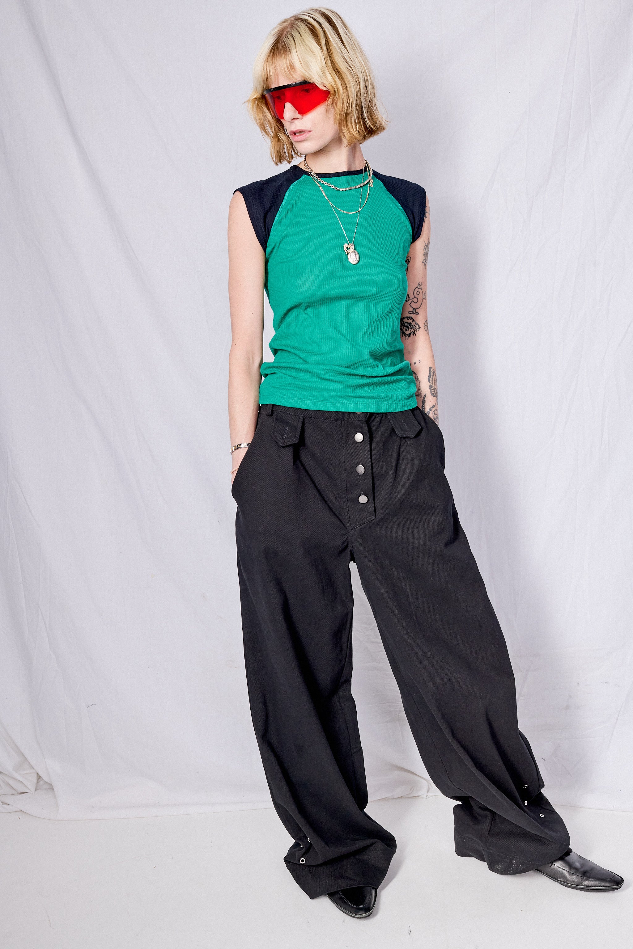 Black Wide Leg Firefighter Pant