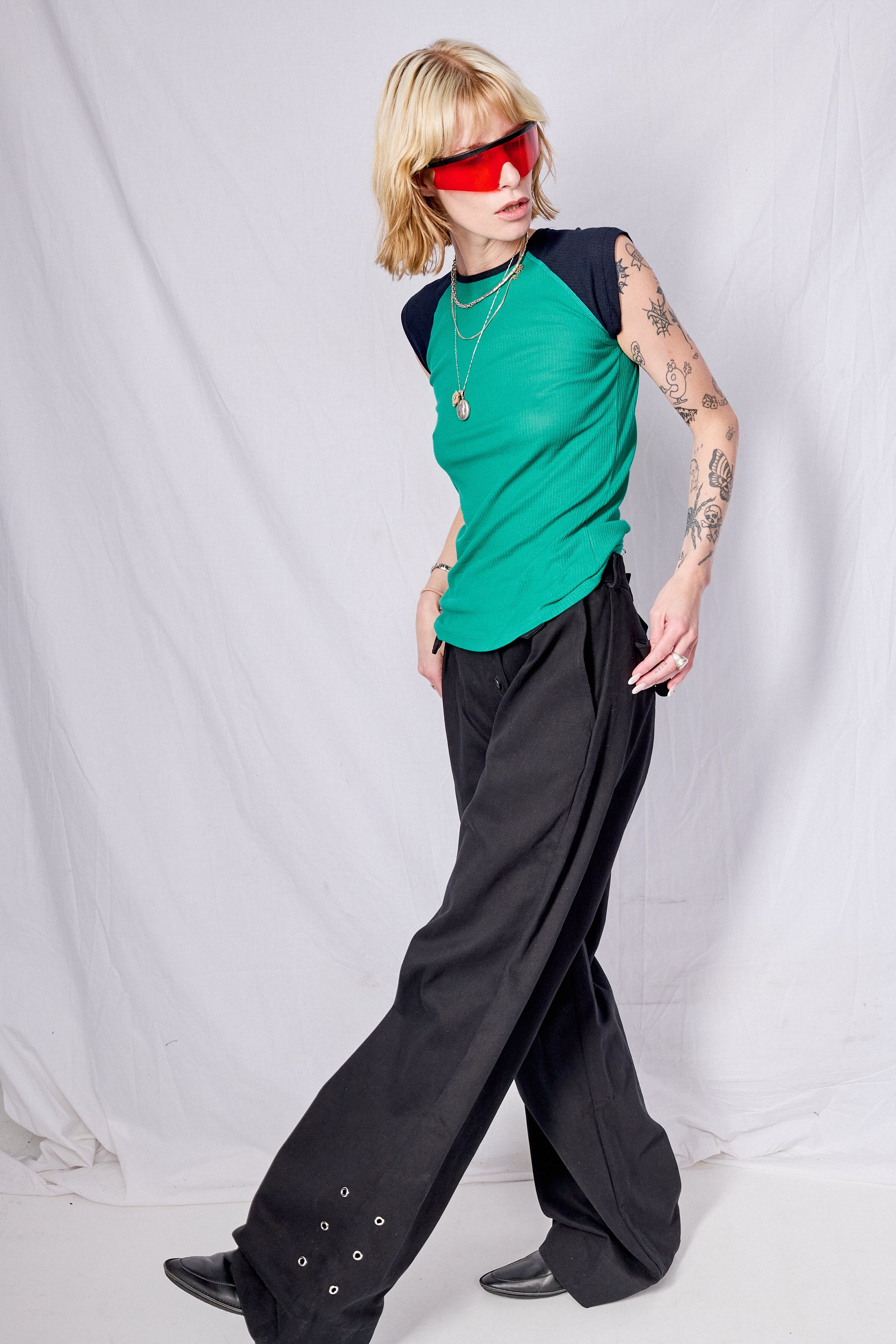 Black Wide Leg Firefighter Pant