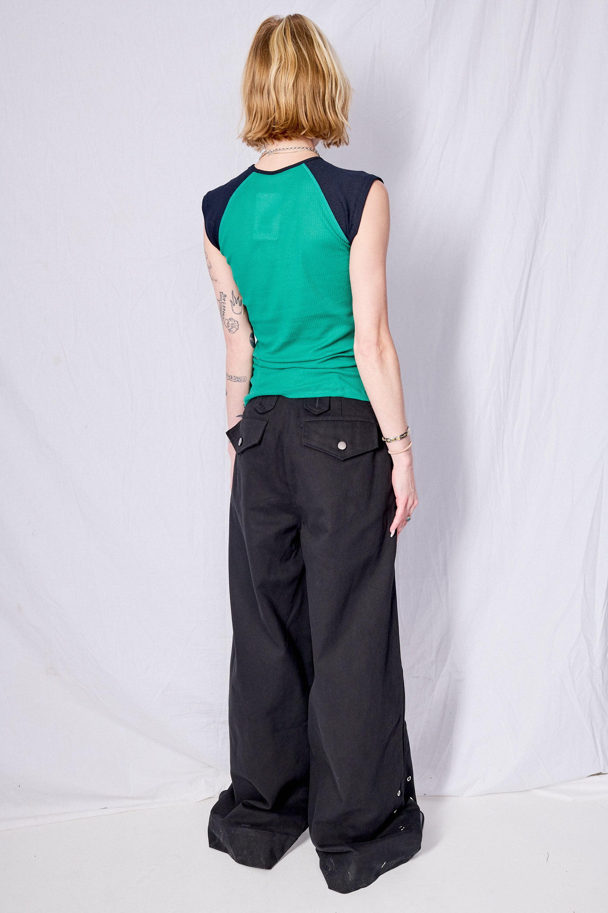 Black Wide Leg Firefighter Pant