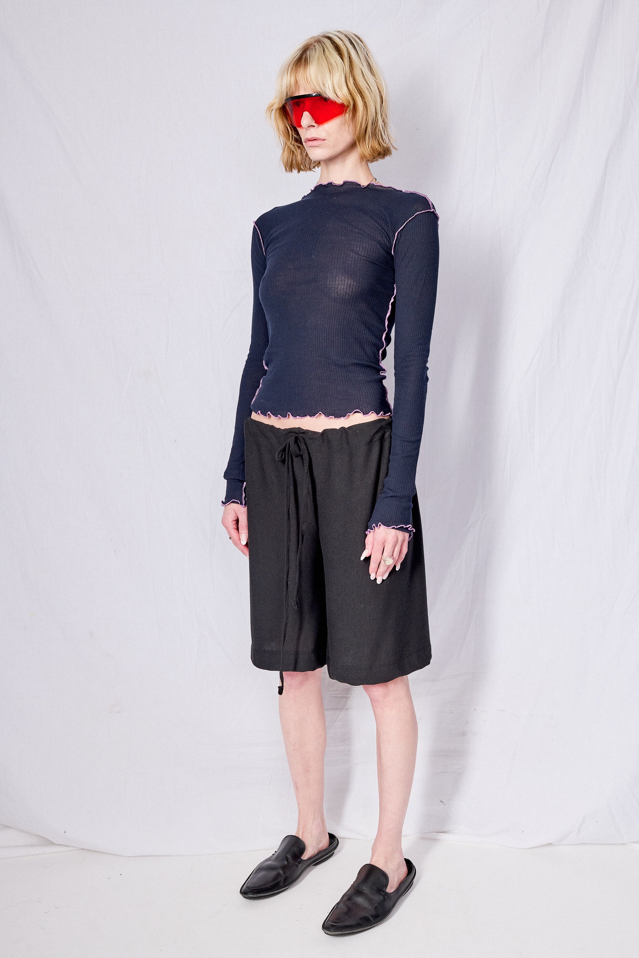 Black Bamboo Long Shorts