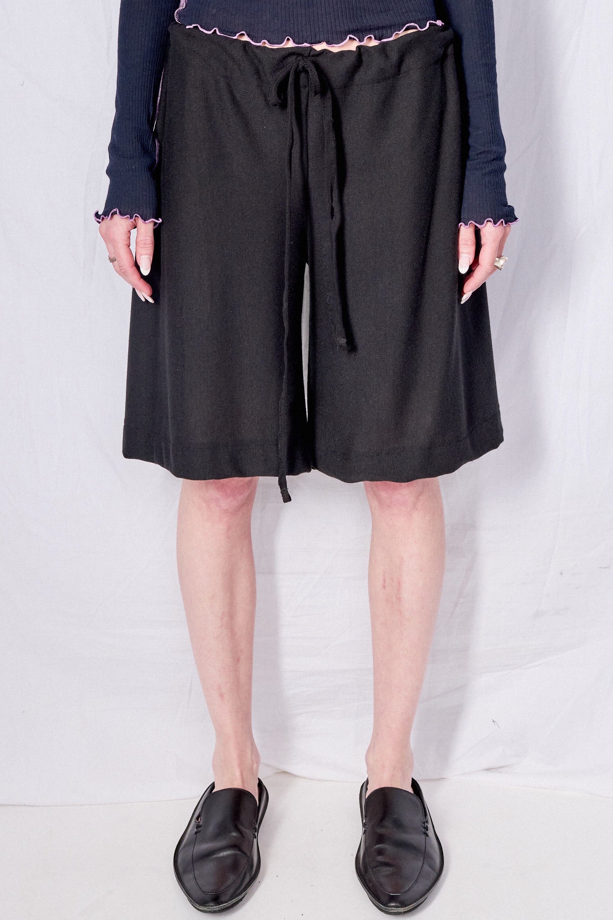 Black Bamboo Long Shorts